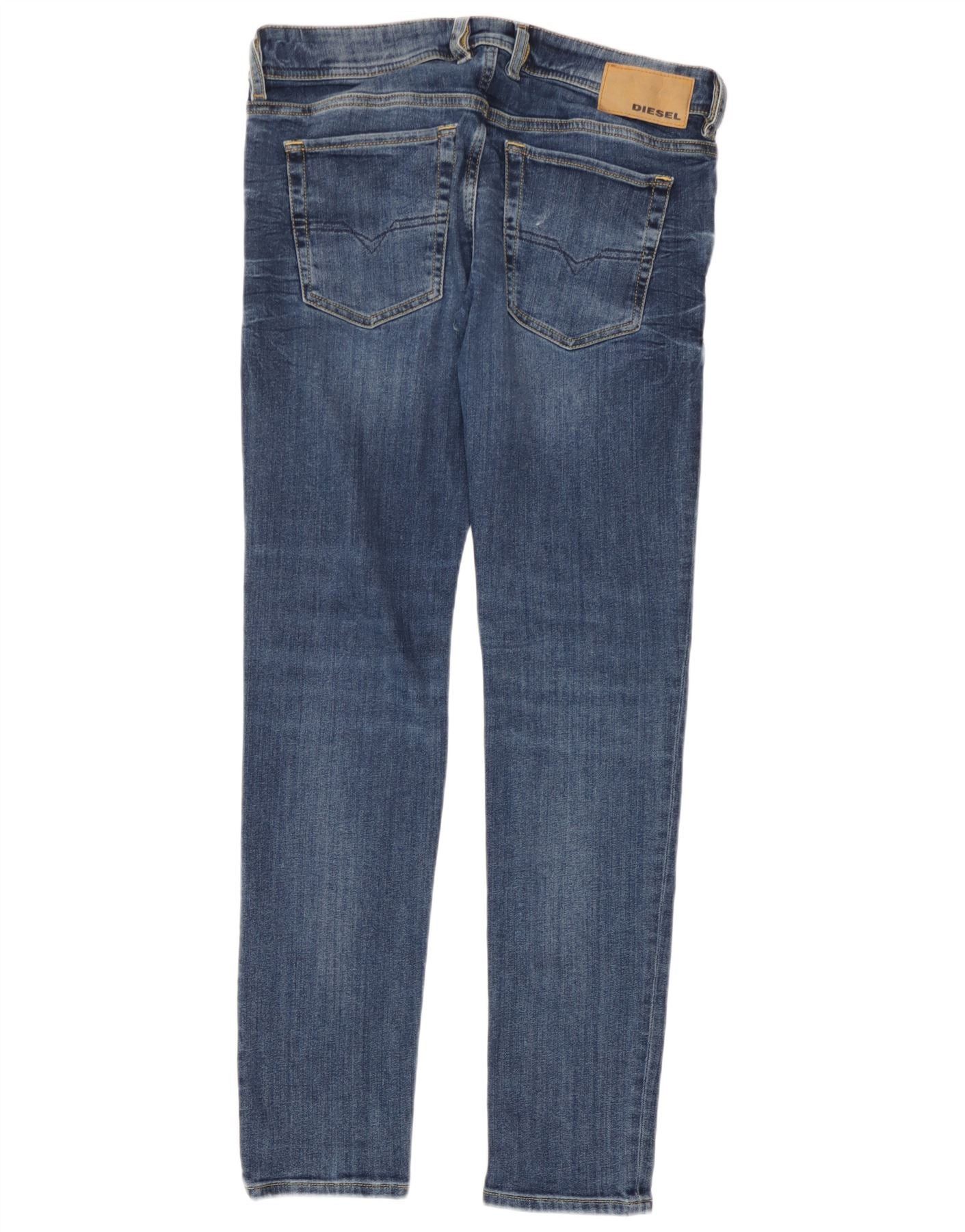 Diesel Womens Sleenker-x Slim Skinny Jeans W32 L30 Blue Cotton Size 24" / US 00 / IT 34 - 2 Thumbnail