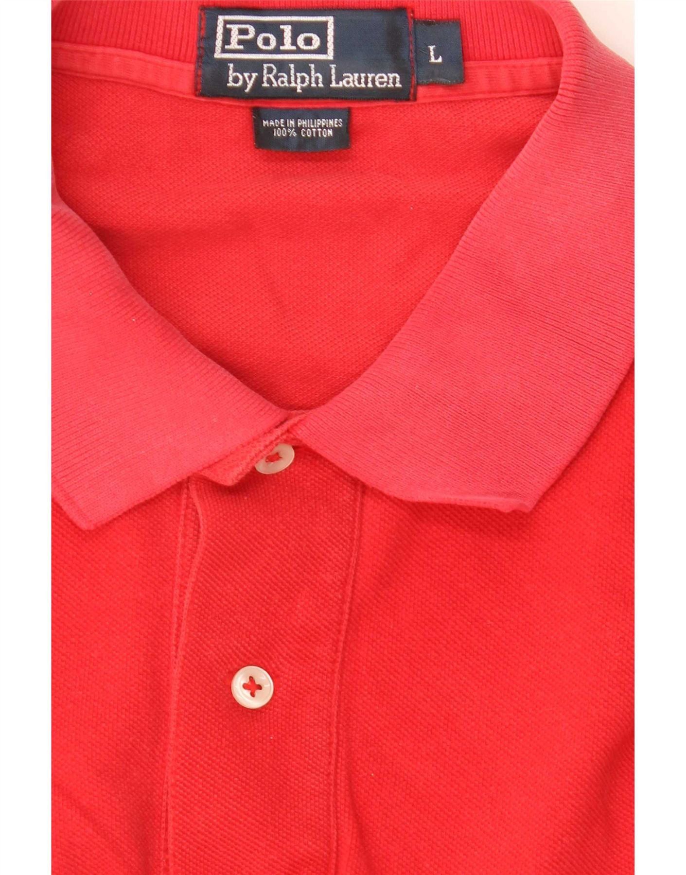 Polo Ralph Lauren Mens Polo Shirt Large Red Cotton Size US XXL / EU 58 / 5 - 4 Thumbnail