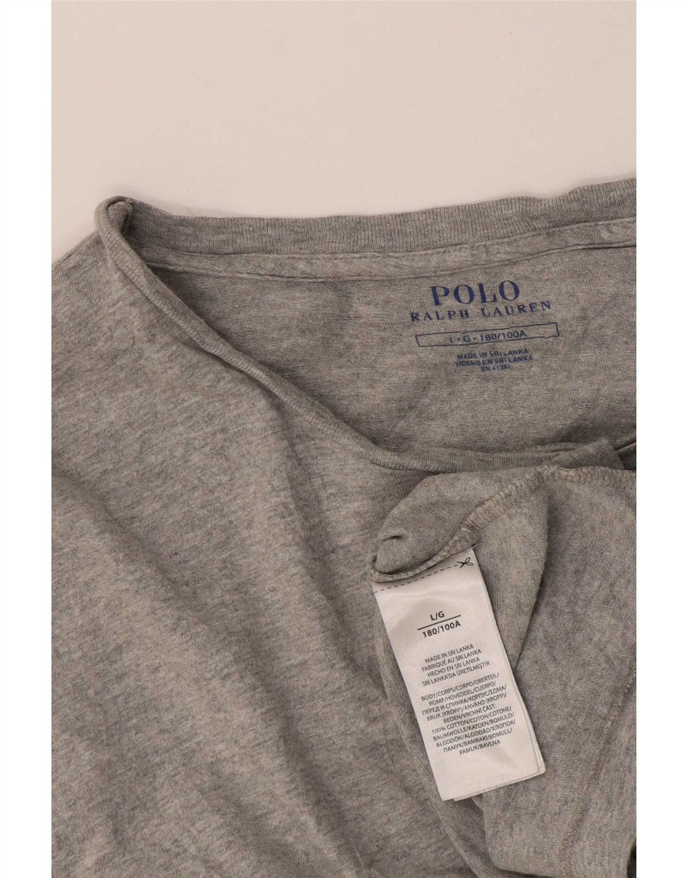 Polo Ralph Lauren Womens Graphic T-Shirt Top UK 16 Large Grey Cotton Size M / US 6-8 / IT 42-44 - 3 Thumbnail