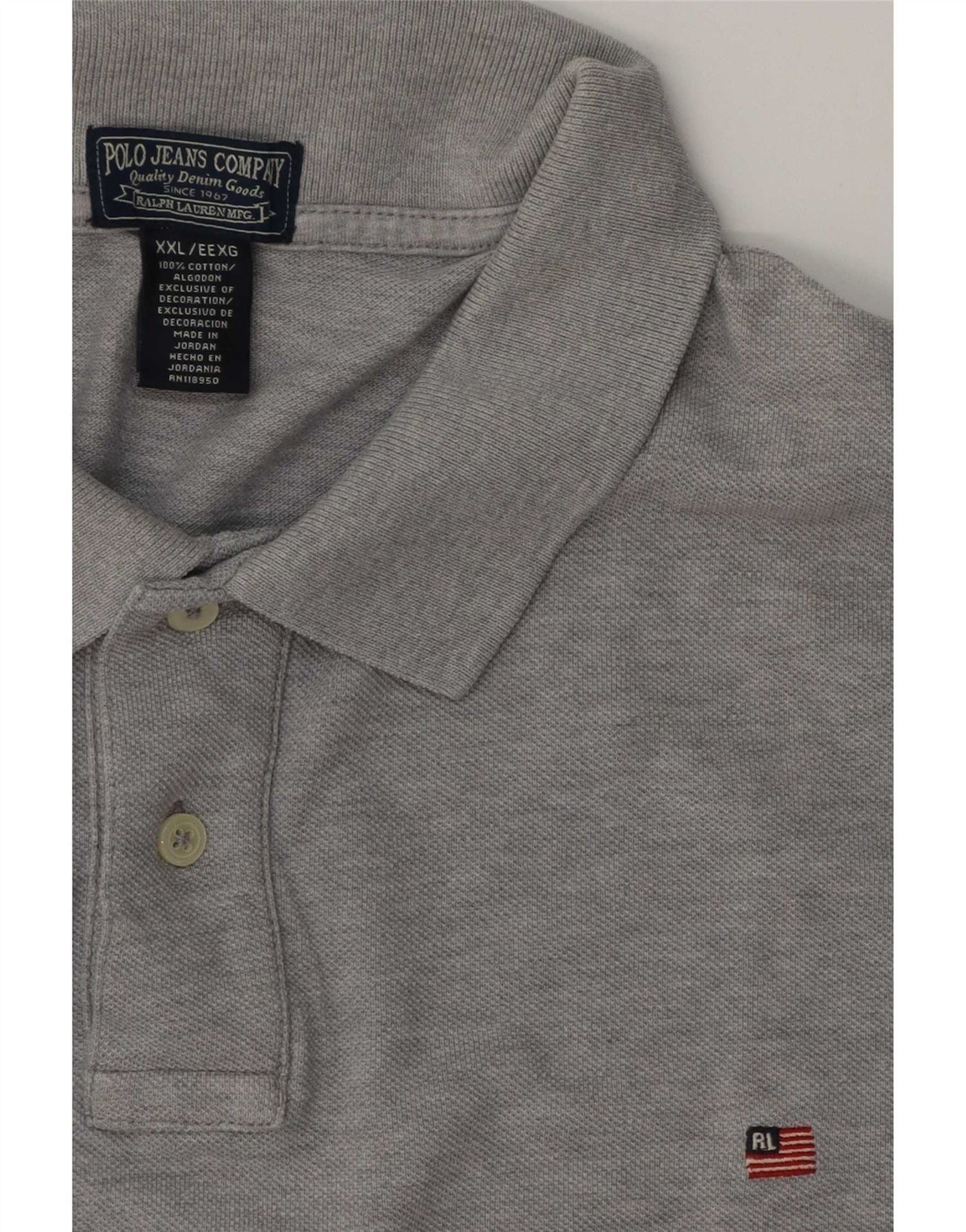 Ralph Lauren Mens Polo Shirt 2XL Grey Flecked Cotton Size US L / EU 52-54 / 3 - 3 Thumbnail