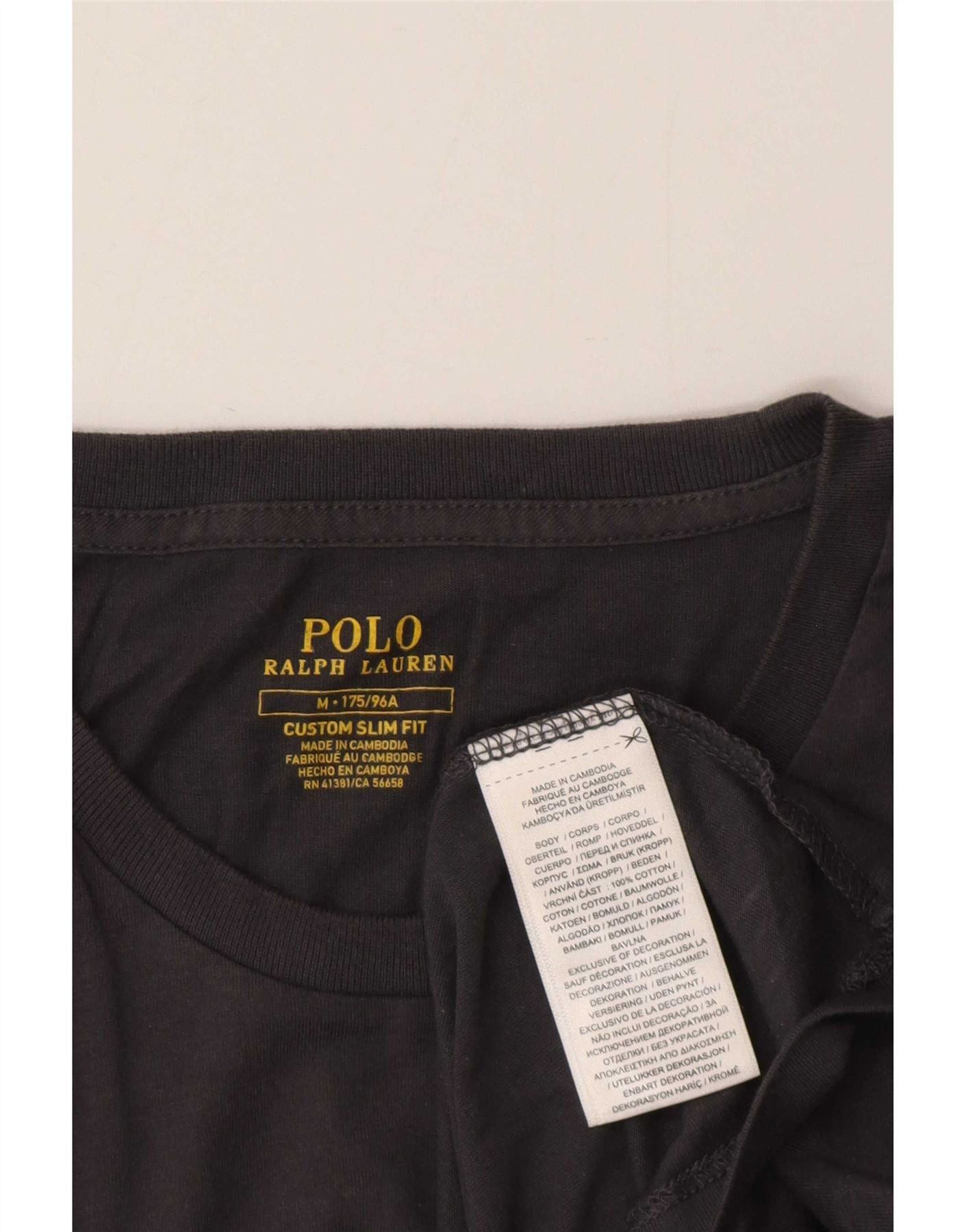 Polo Ralph Lauren Womens Custom Slim Fit T-Shirt Top Medium Grey Cotton Size S / US 4 / IT 40 - 3 Thumbnail