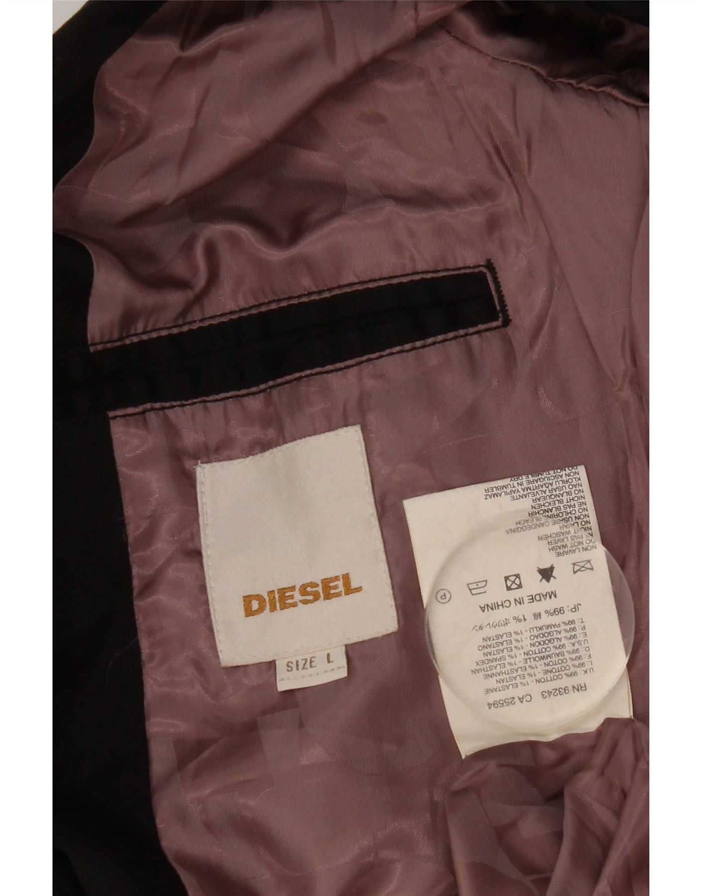 Diesel Mens 2 Button Blazer Jacket UK 40 Large Black Cotton Size US L / EU 52-54 / 3 - 3 Thumbnail