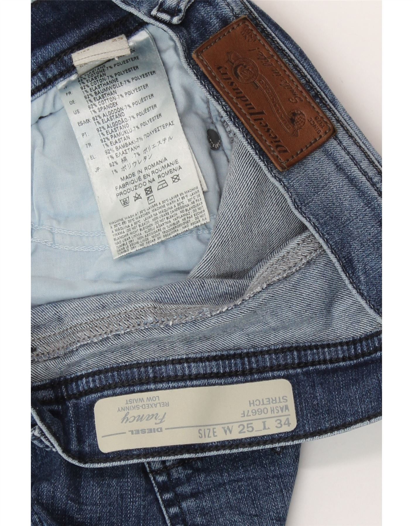 Diesel Womens Francy Low Waist Relaxed Fit Skinny Jeans W25 L34 Blu Size 42" / US 20 - 3 Thumbnail