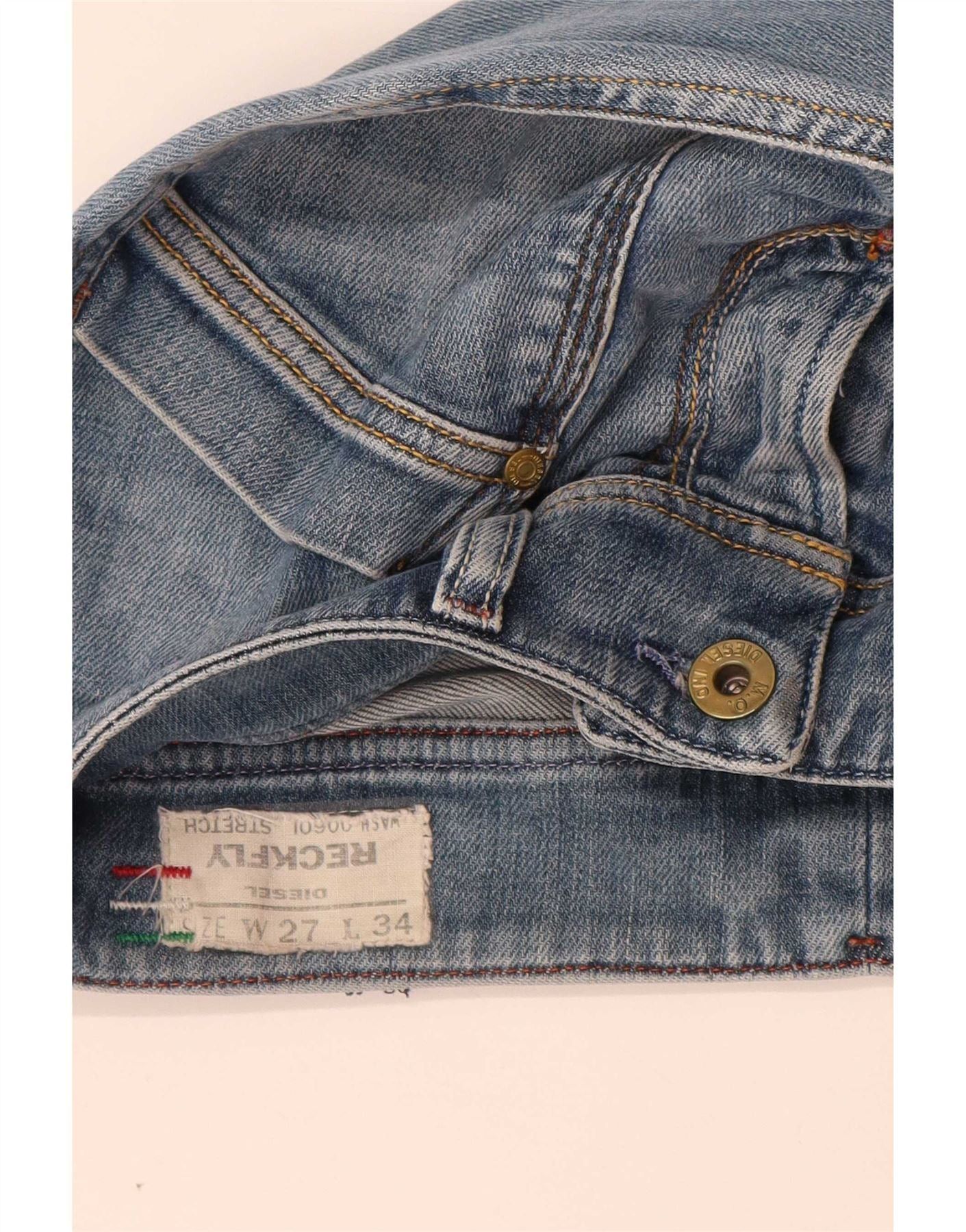 Diesel Womens Reckfly Straight Jeans W27 L32 Blue Cotton Size 42" / US 20 - 4 Thumbnail