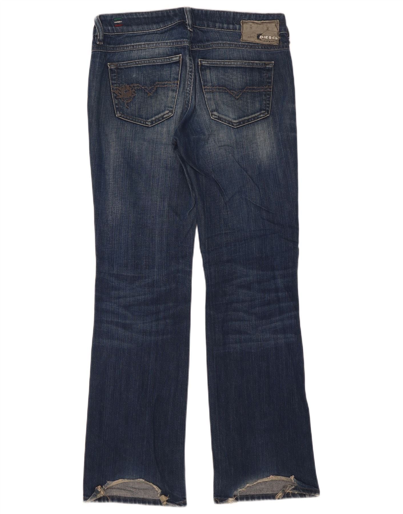 Diesel Mens Ronhary Stretch Bootcut Jeans W29 L30 Navy Blue Cotton Size US 29 - 2 Thumbnail