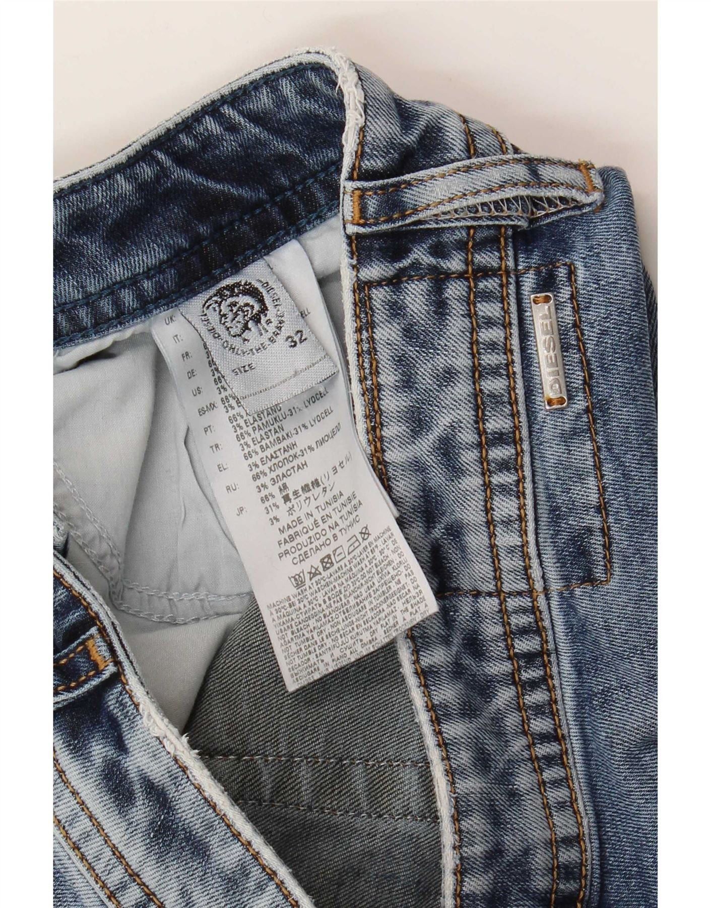 Diesel Mens Skinny Jeans W32 L29 Blue Cotton Size US 32 / EU 48 - 4 Thumbnail