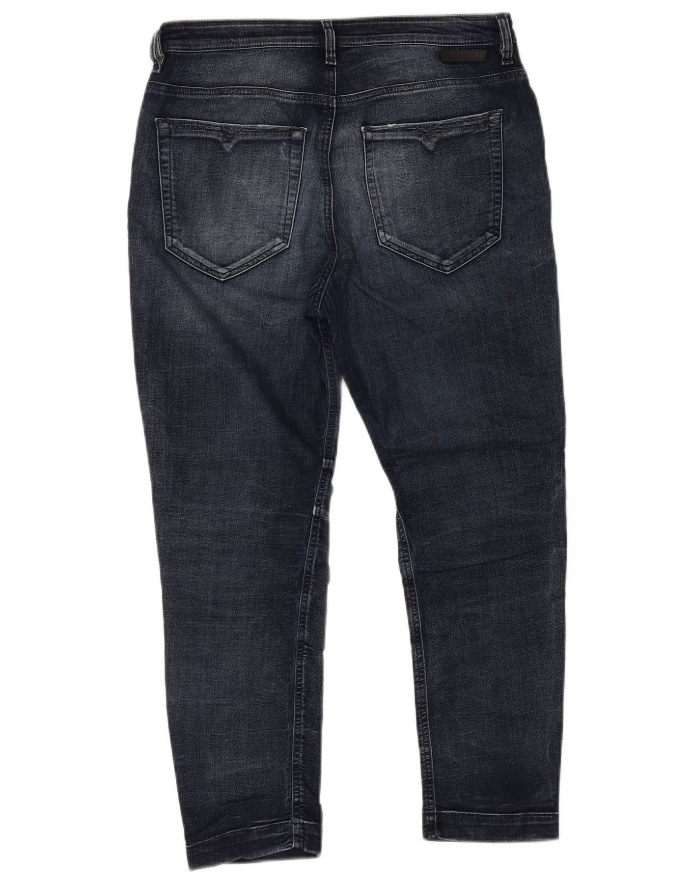 Diesel Womens Crop Slim Jeans W27 L24 Blue Cotton Size 42" / US 20 - 2 Thumbnail