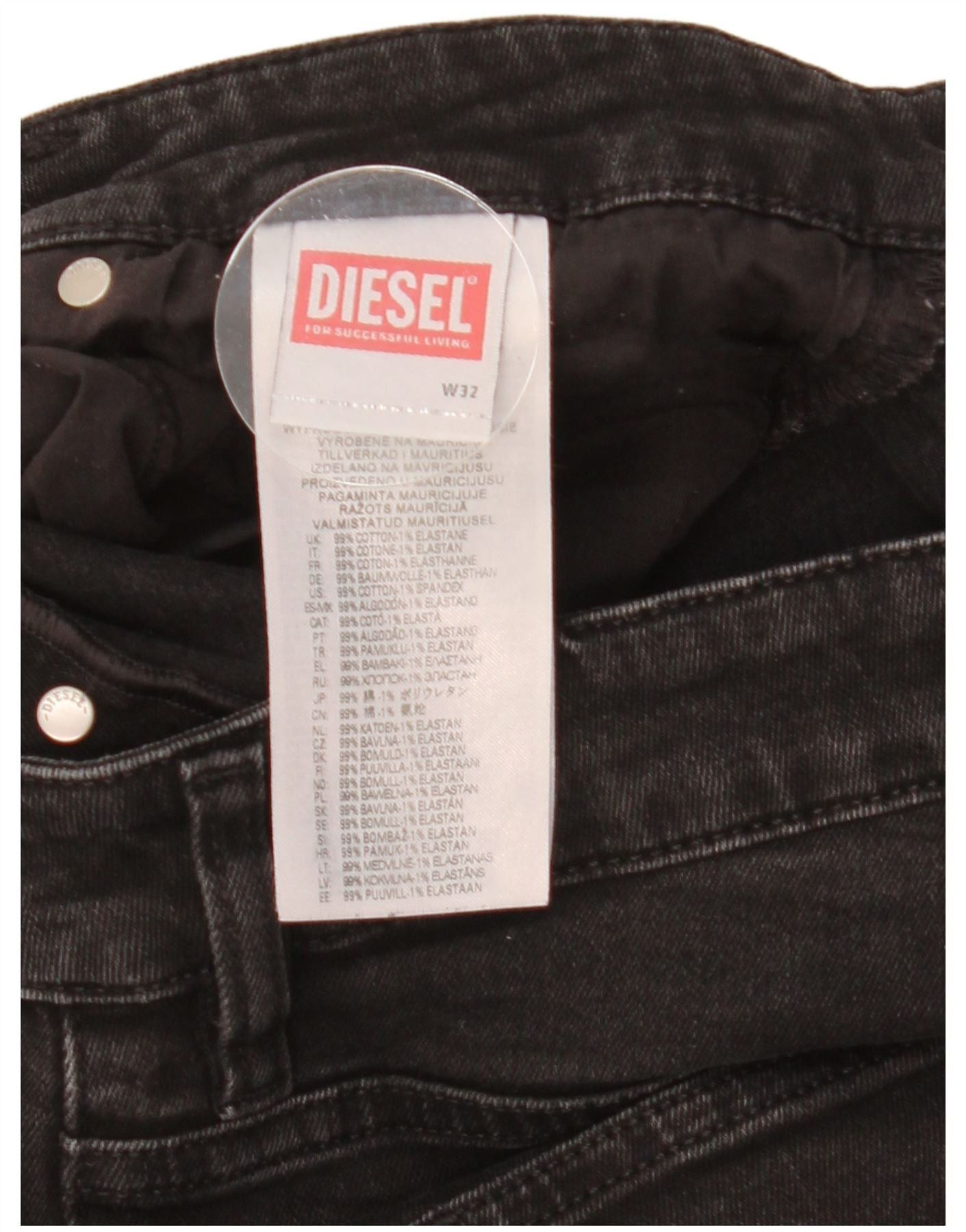 Diesel Mens Skinny Jeans W32 L31 Black Cotton Size US 32 / EU 48 - 3 Thumbnail