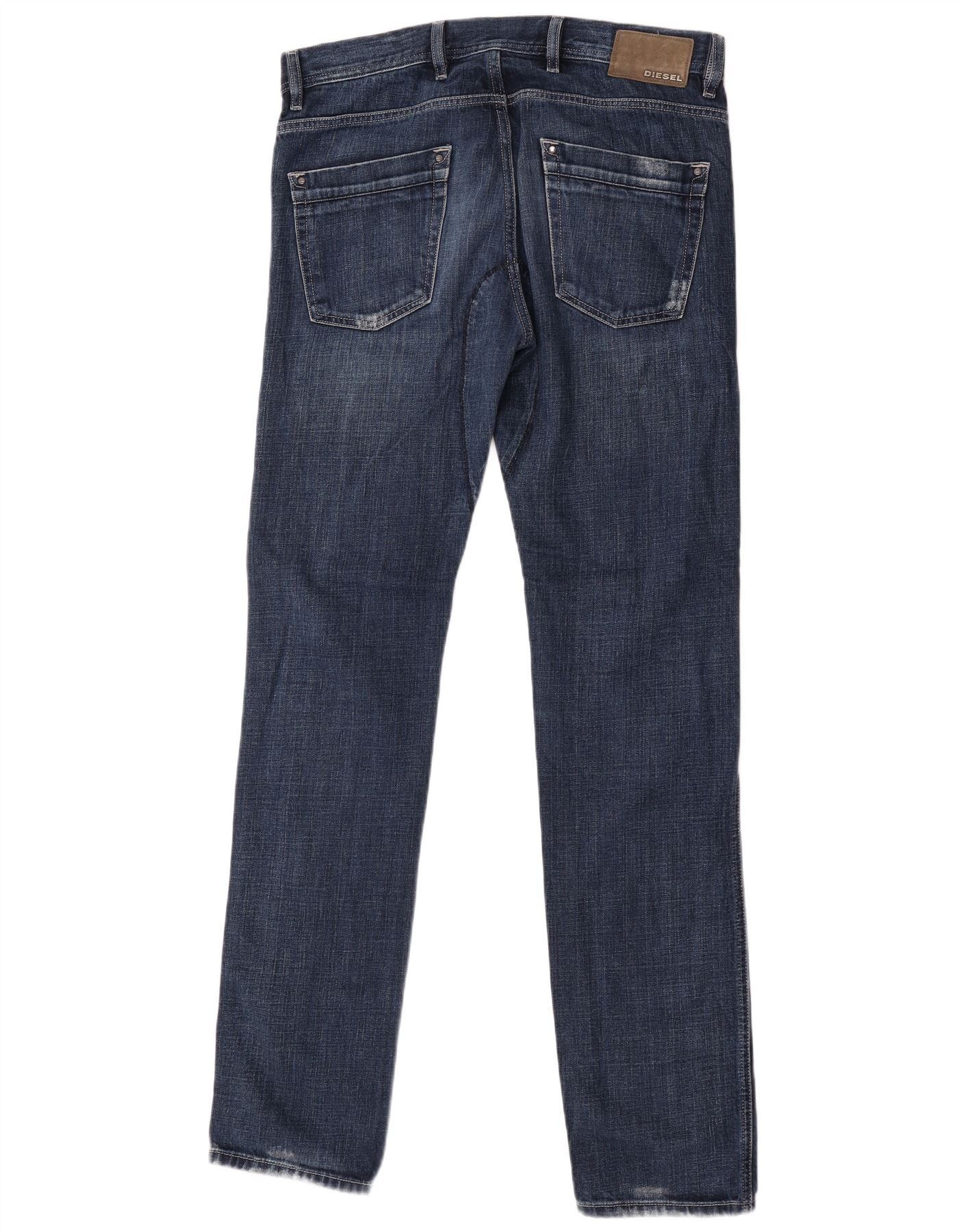 Diesel Mens Thaye Slim Jeans W31 L34 Blue Cotton Size US 31 - 2 Thumbnail