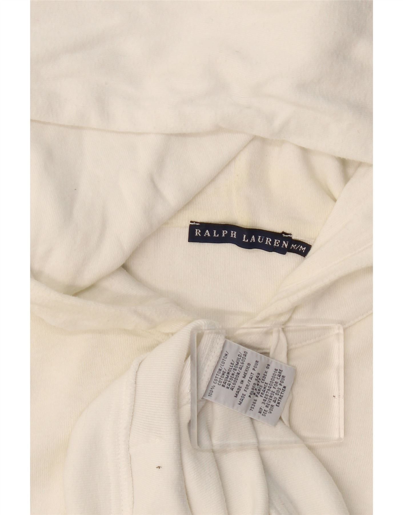 Ralph Lauren Womens Zip Hoodie Sweater UK 12 Medium White Cotton Size XS / US 0-2 / IT 36-38 - 4 Thumbnail