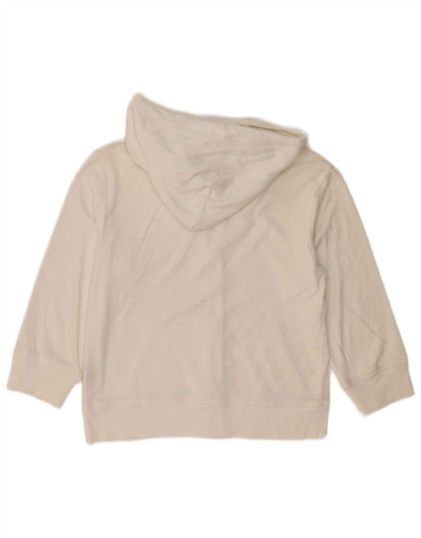 Ralph Lauren Womens Zip Hoodie Sweater UK 12 Medium White Cotton Size XS / US 0-2 / IT 36-38 - 2 Thumbnail