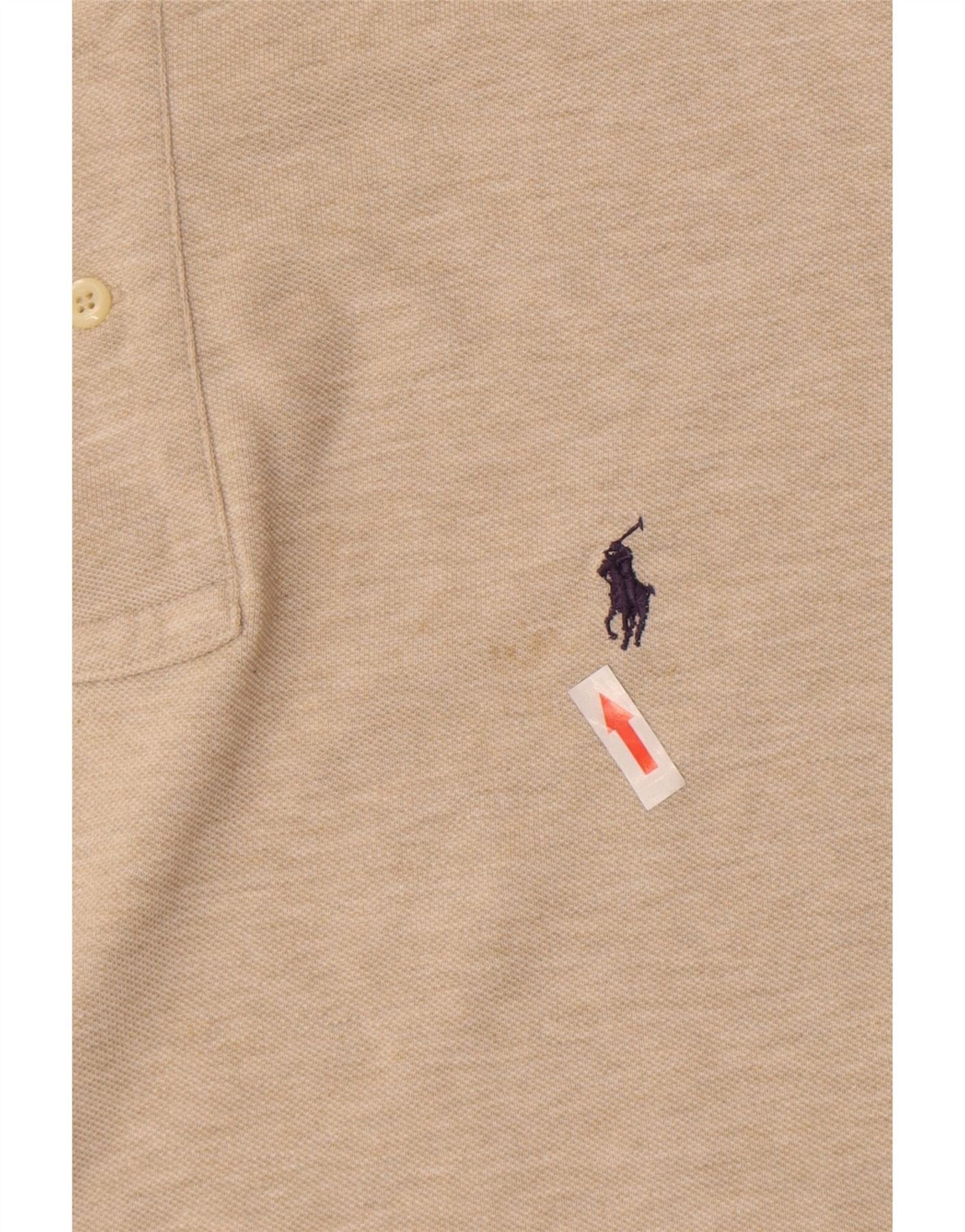 Polo Ralph Lauren Mens Polo Shirt Large Beige Flecked Cotton Size US XL / EU 56 / 4 - 4 Thumbnail