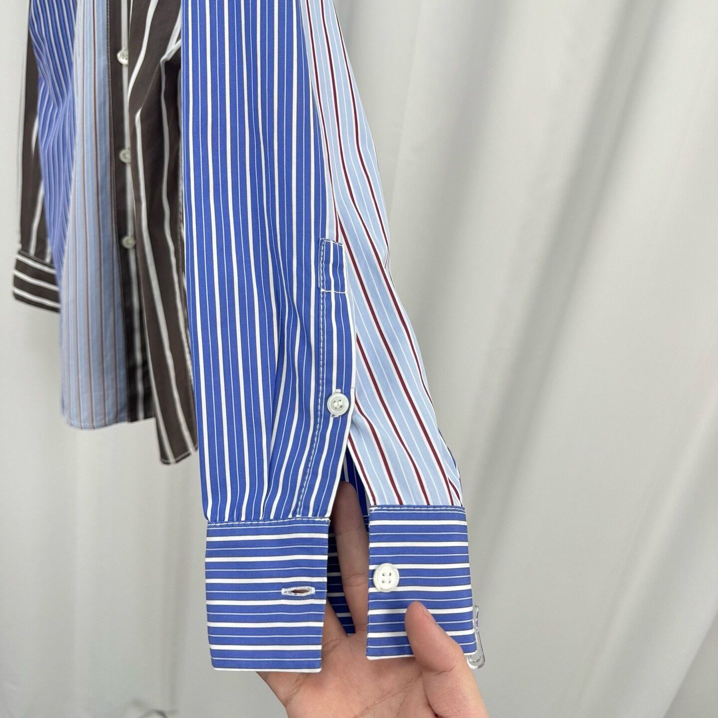 Marni Marni Patchwork Stripe Long-Sleeve Shirt Size US XXS / EU 40 - 4 Thumbnail