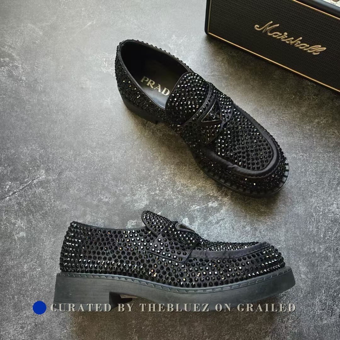 Prada Prada All-Over Diamond Triangle Logo Loafers Size US 8 / EU 41 - 5 Thumbnail