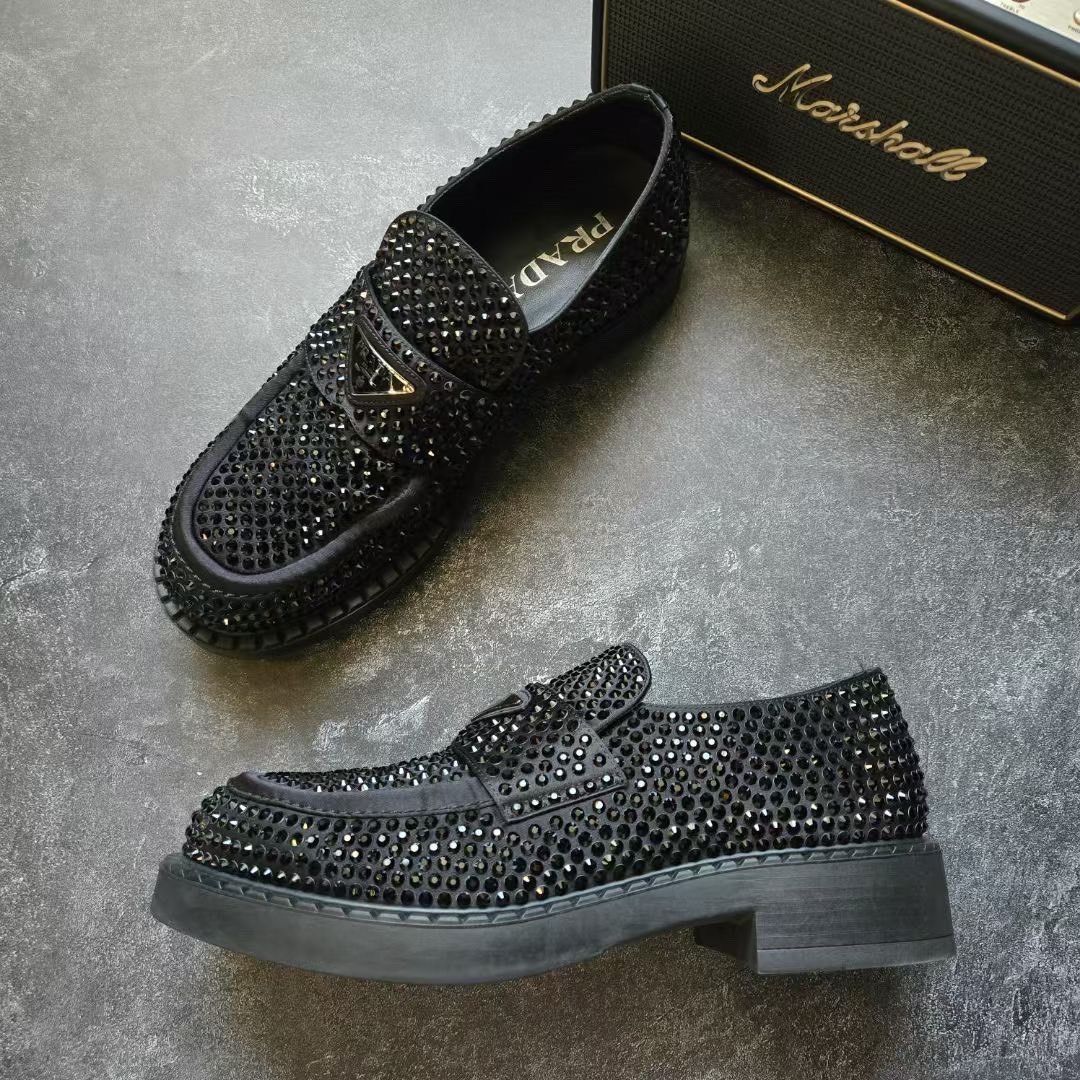 Prada Prada All-Over Diamond Triangle Logo Loafers Size US 8 / EU 41 - 4 Thumbnail