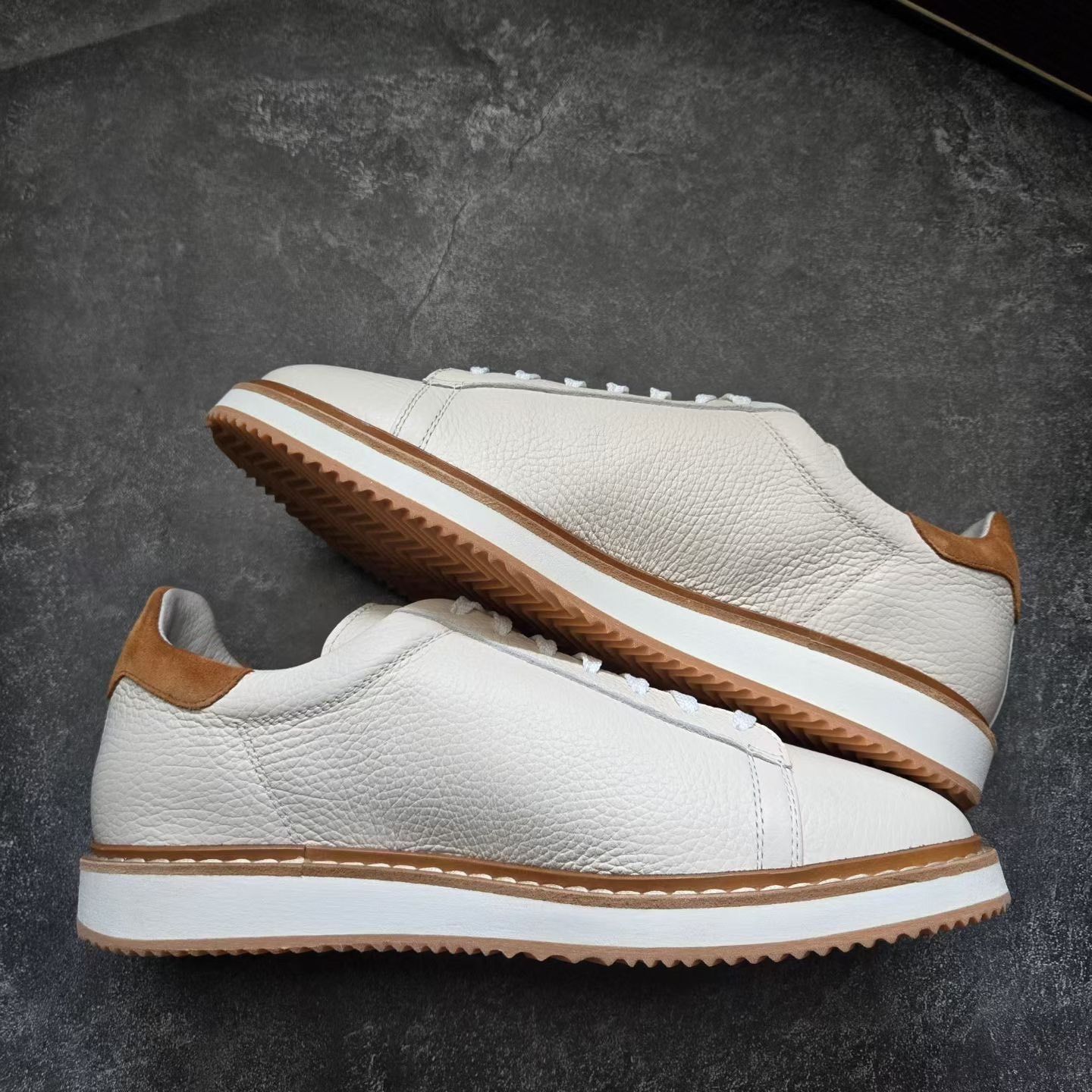 Brunello Cucinelli Brunello Cucinelli White Brown Casual Shoes Size US 8 / EU 41 - 6 Thumbnail