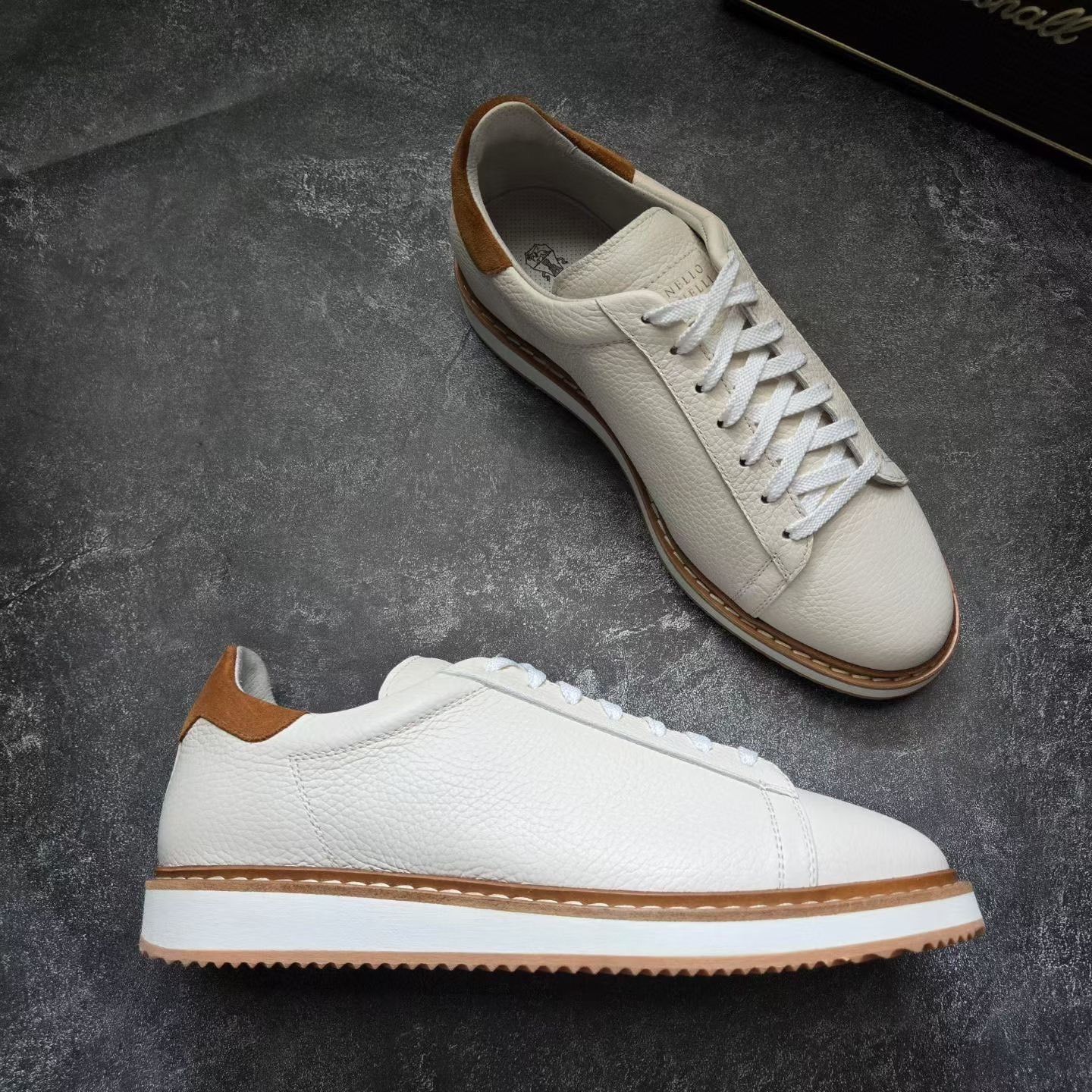 Brunello Cucinelli Brunello Cucinelli White Brown Casual Shoes Size US 8 / EU 41 - 4 Thumbnail