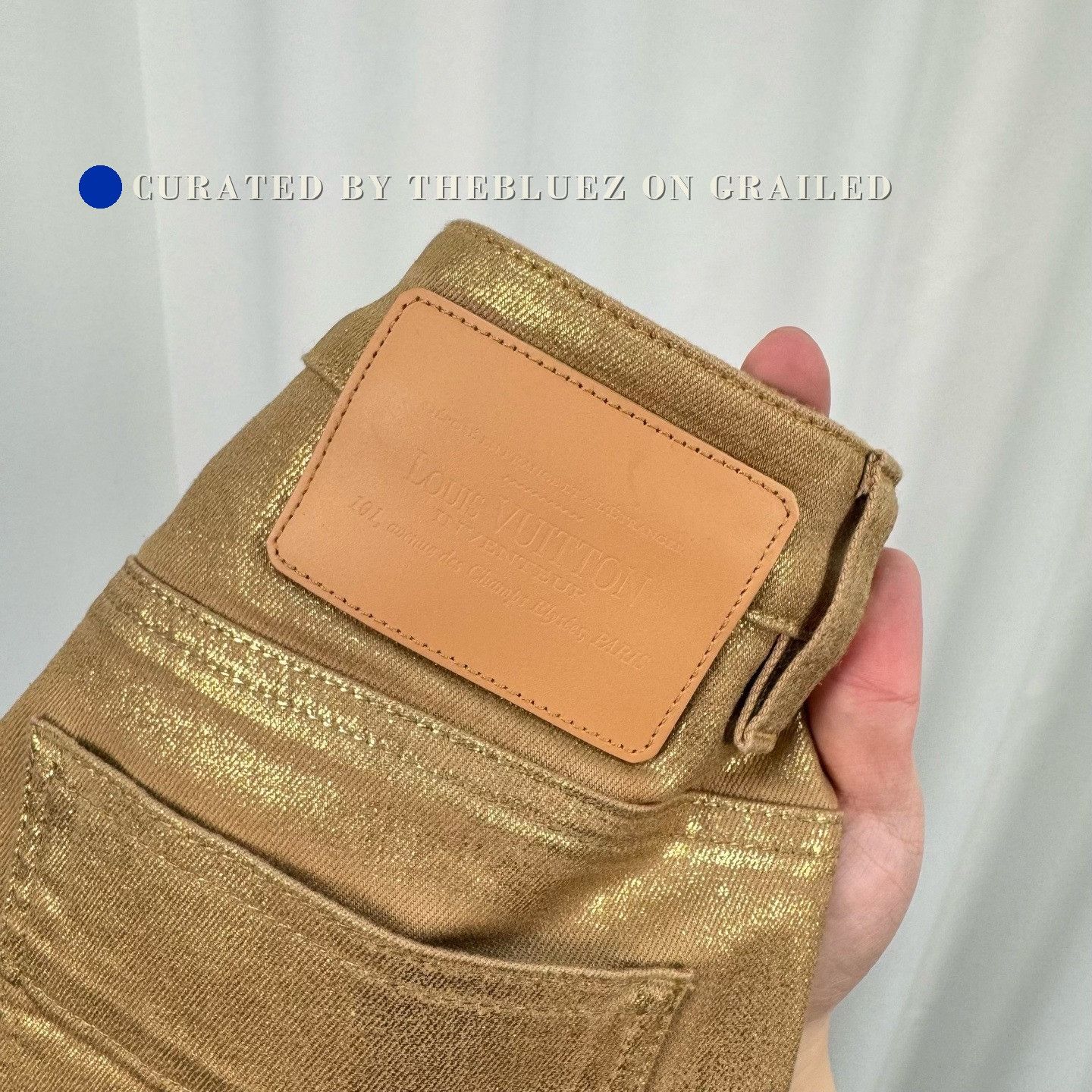 Louis Vuitton Louis Vuitton Gold Painted Leather Tag Jeans Size US 36 / EU 52 - 4 Thumbnail