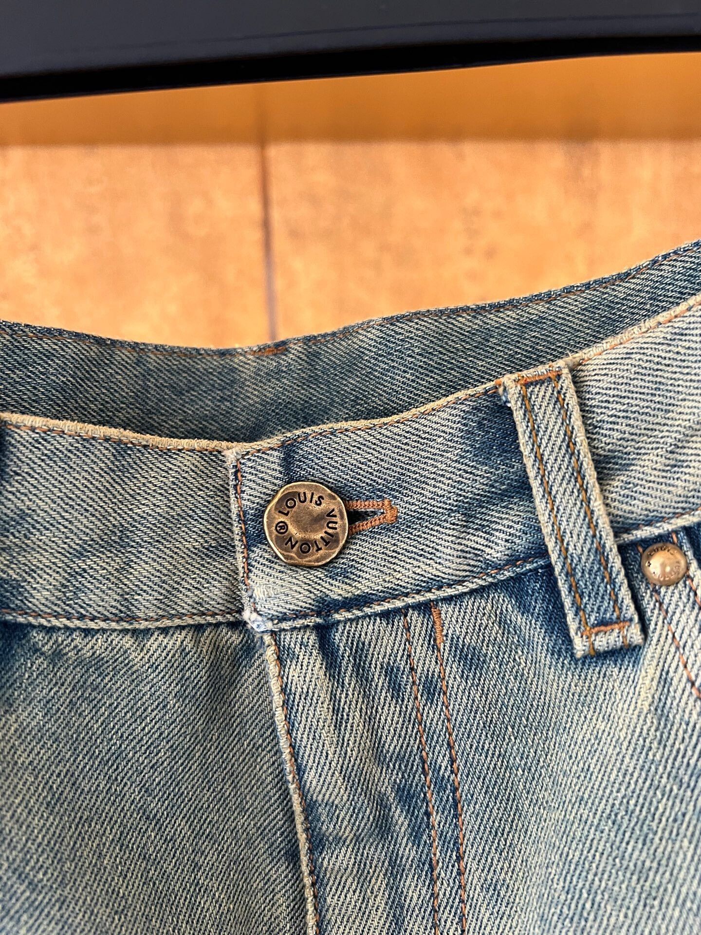 Louis Vuitton Louis Vuitton Green Flocked Embossed Logo Jeans Size US 33 - 5 Thumbnail