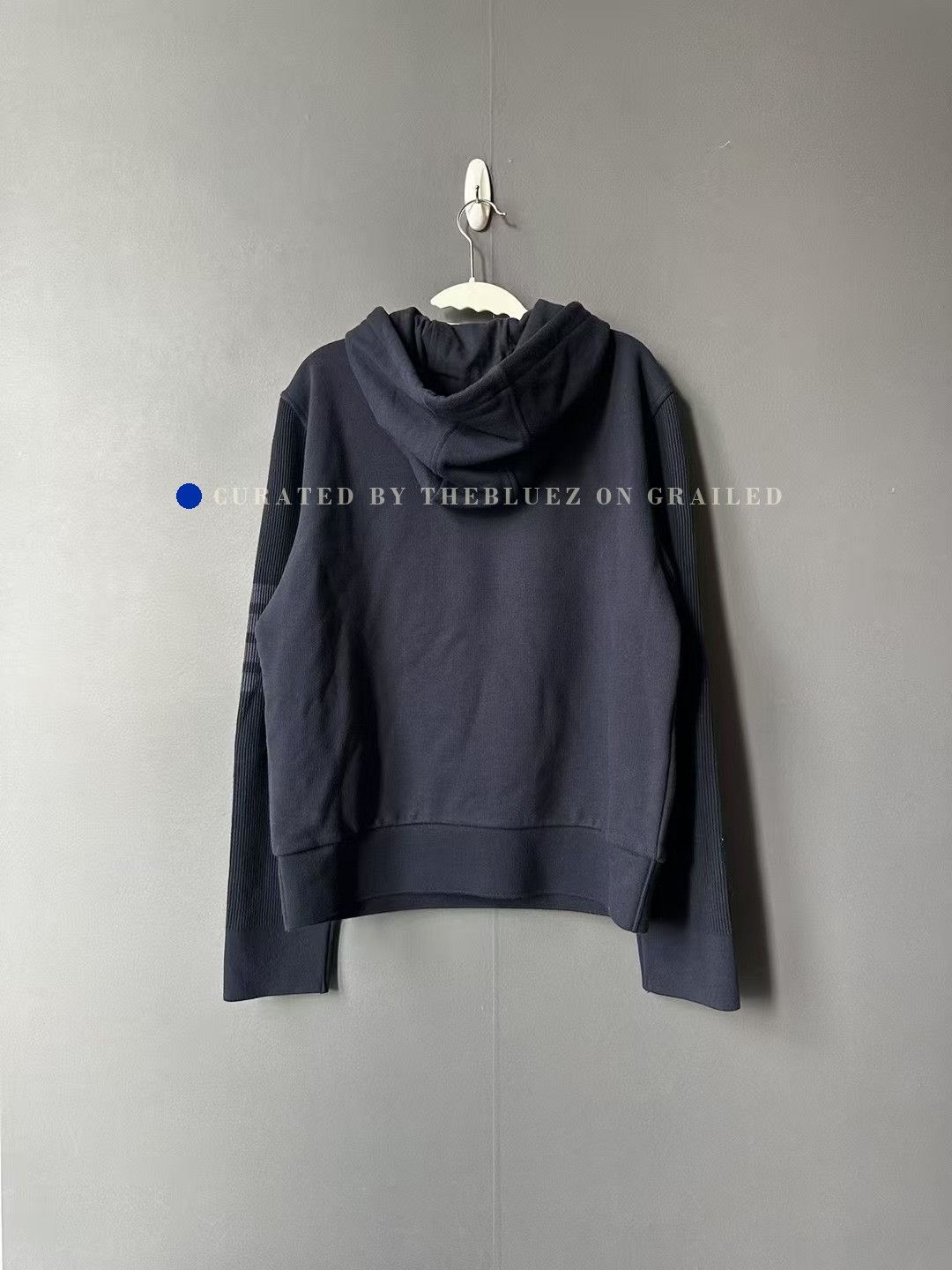 Thom Browne Thom Browne Navy Spliced Hoodie Size US M / EU 48-50 / 2 - 2 Thumbnail