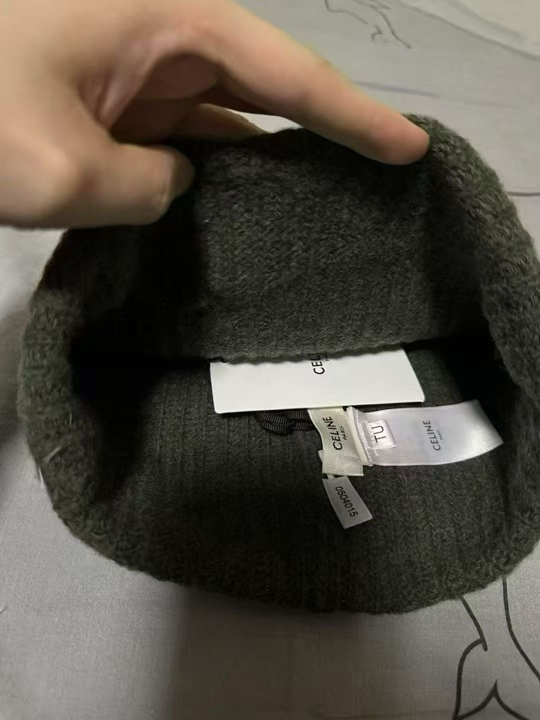 Celine Celine Olive Green Beanie Size ONE SIZE - 2 Thumbnail