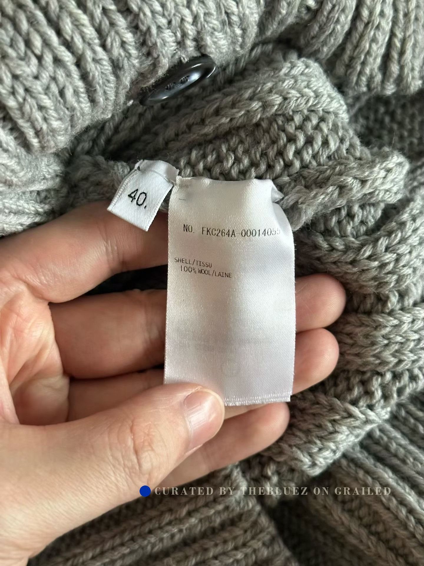 Thom Browne Thom Browne Gray Cable Knit Wool Cardigan Size US XXS / EU 40 - 4 Thumbnail