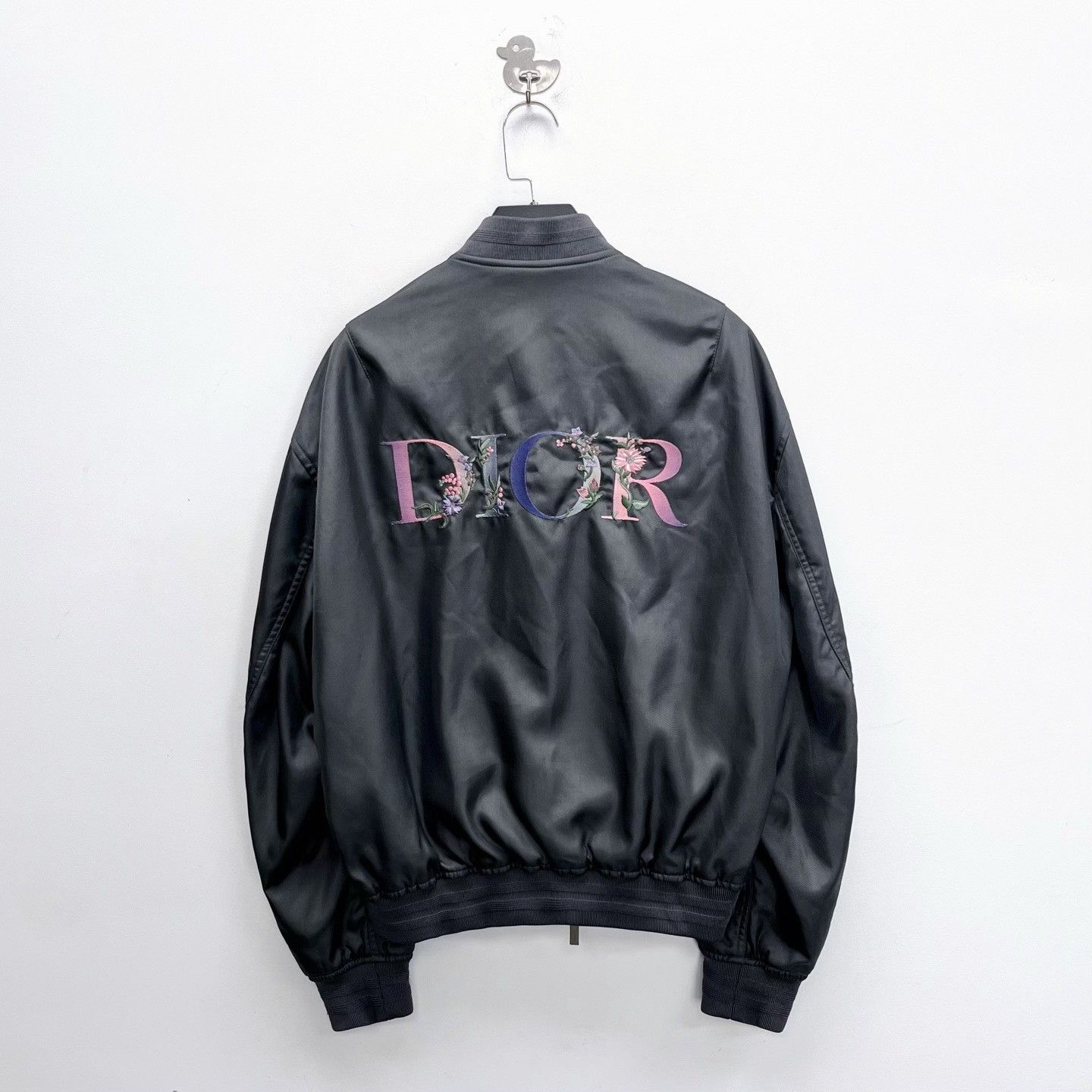 Dior Dior Gray Floral Embroidered Bomber Jacket Size US M / EU 48-50 / 2 - 2 Thumbnail