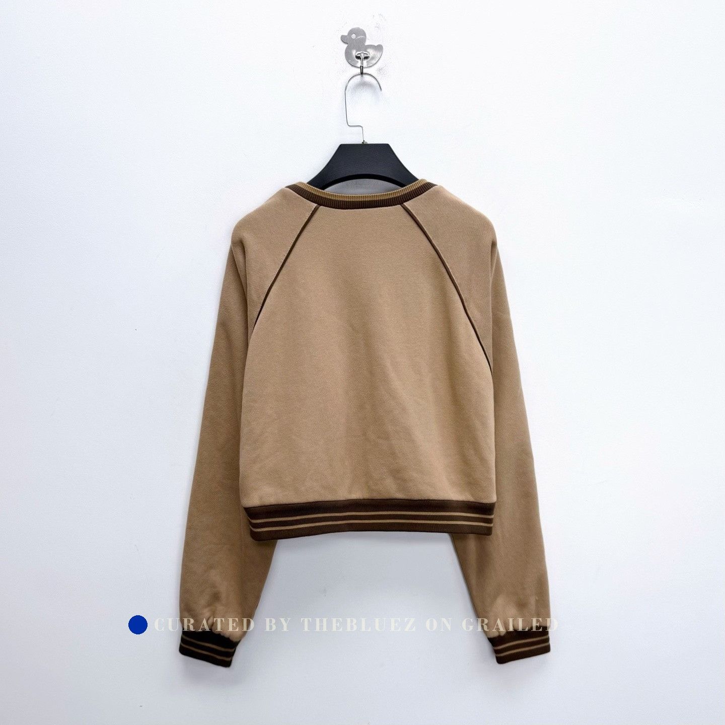 Gucci Gucci Chocolate Brown Embroidered Double G Cropped Sweatshirt Size US M / EU 48-50 / 2 - 2 Thumbnail