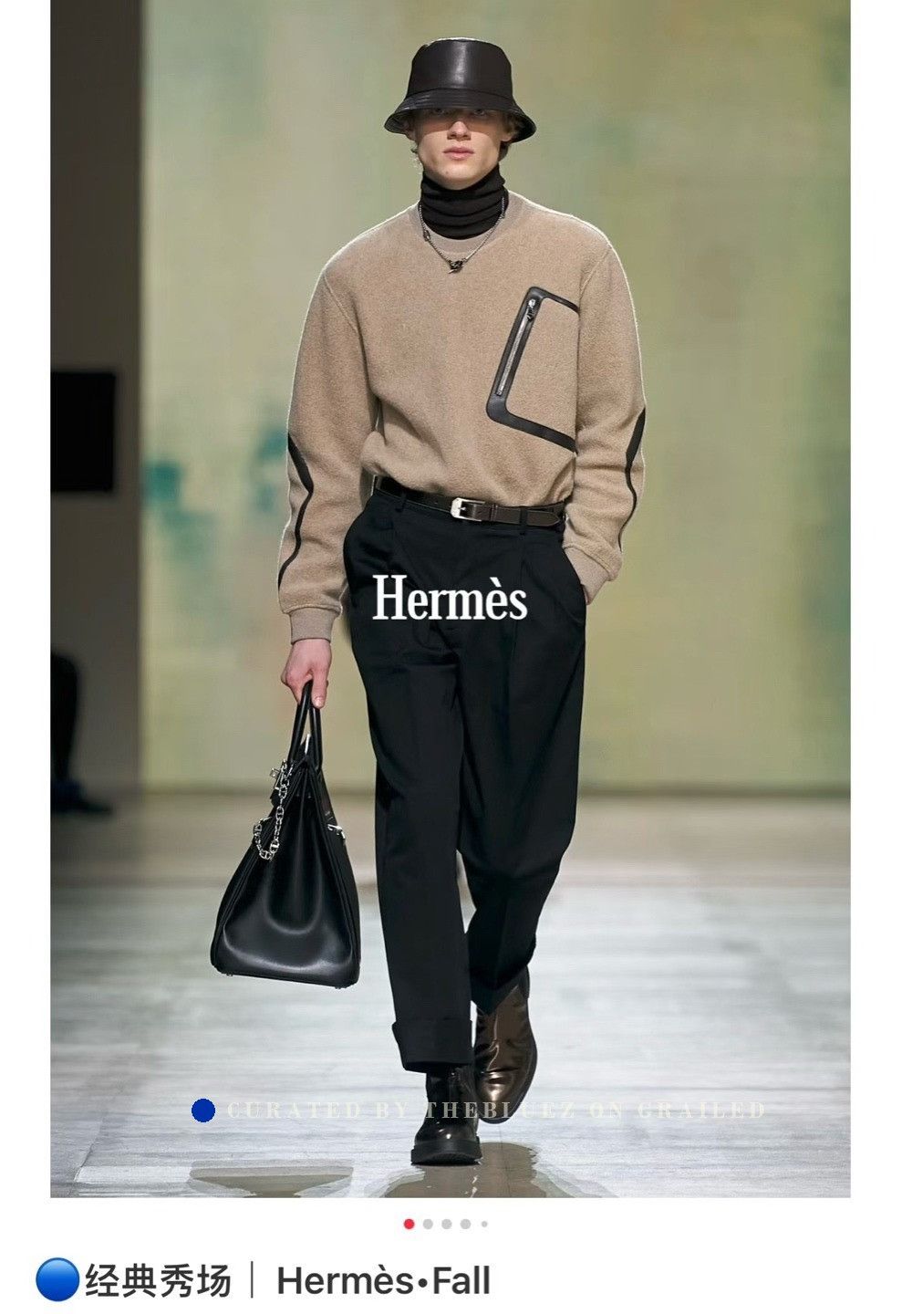 Hermes Hermes FW22 Beige Diamond Patchwork Wool Knit Size US S / EU 44-46 / 1 - 8 Thumbnail