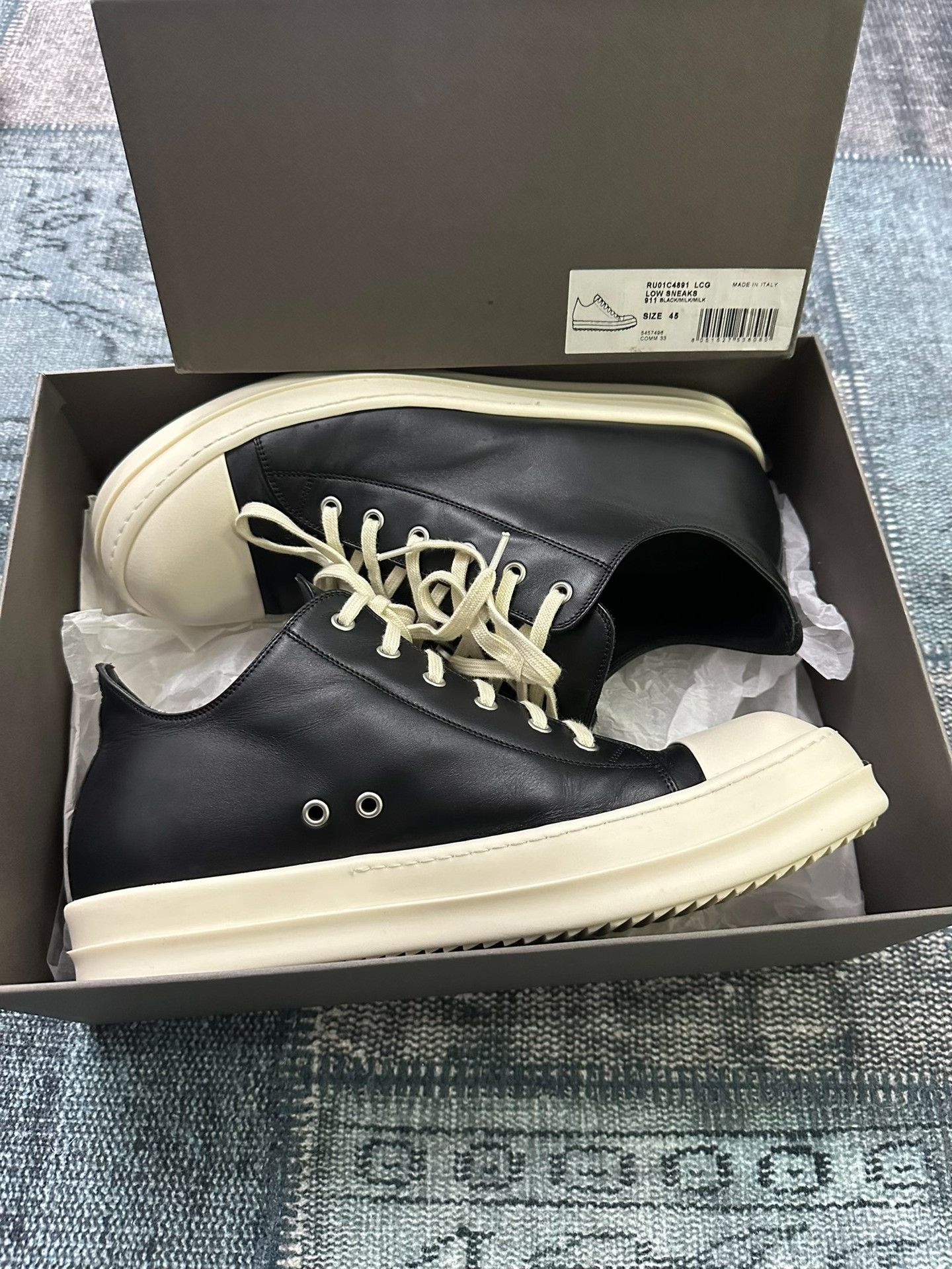 Rick Owens Rick Owens Low-Top Leather Sneakers Size US 11 / EU 44 - 6 Thumbnail