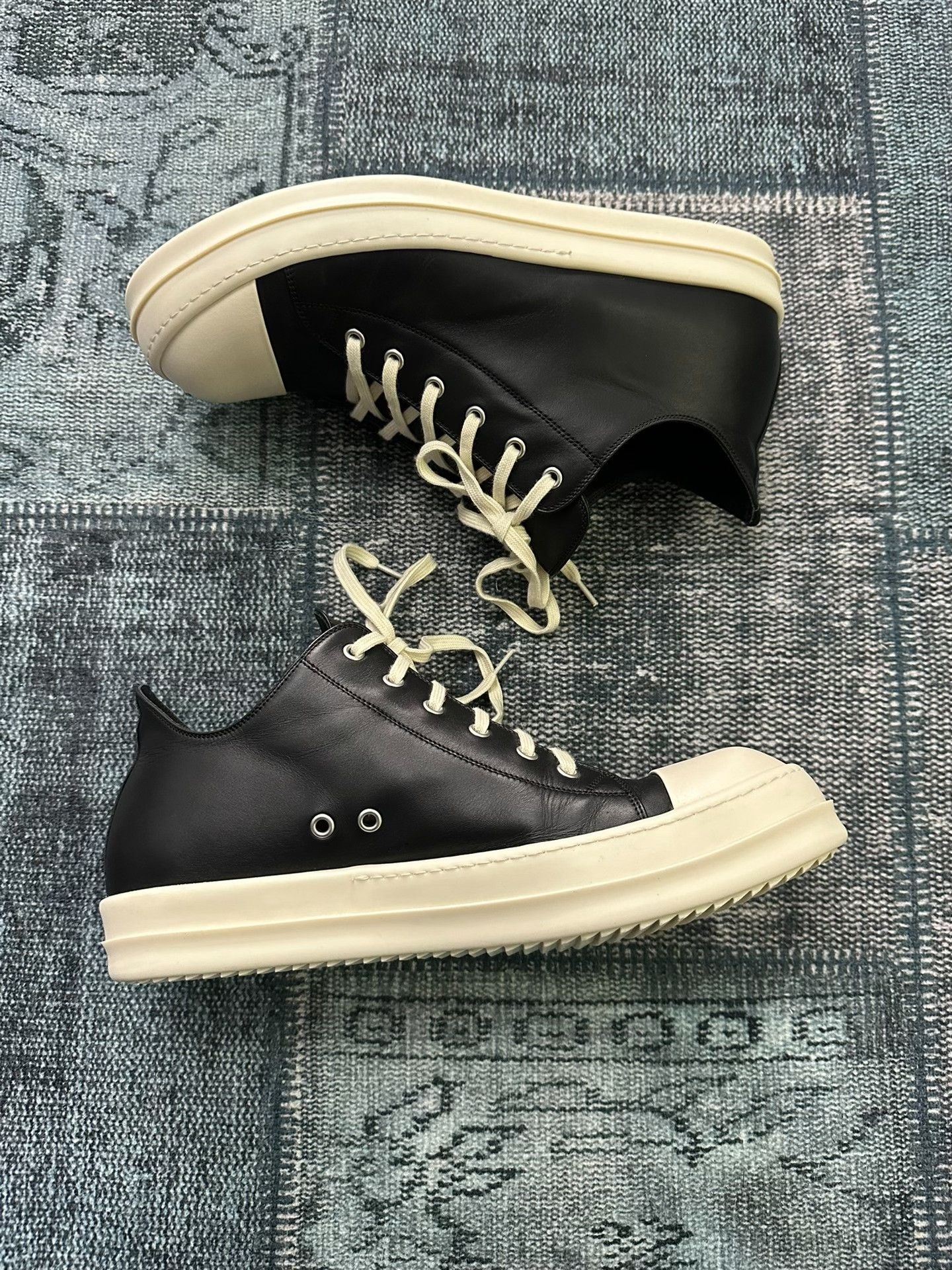 Rick Owens Rick Owens Low-Top Leather Sneakers Size US 11 / EU 44 - 2 Thumbnail