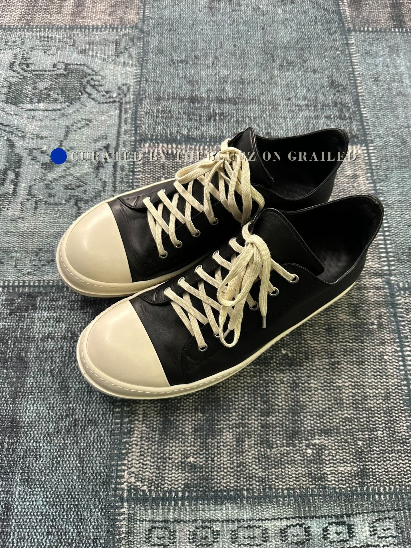 Rick Owens Rick Owens Low-Top Leather Sneakers Size US 11 / EU 44 - 3 Thumbnail