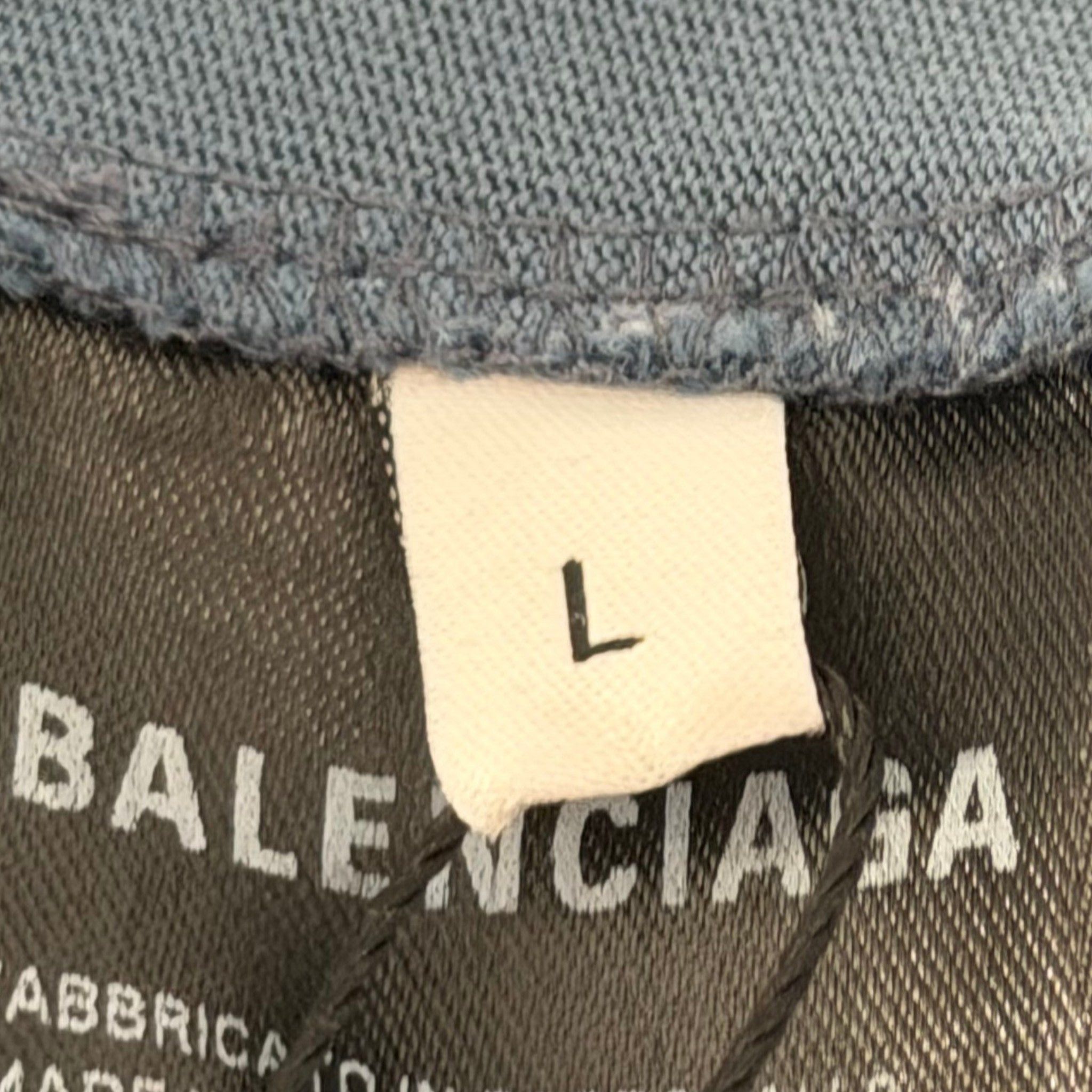 Balenciaga Distressed Logo Hoodie Blue Size US L / EU 52-54 / 3 - 4 Thumbnail