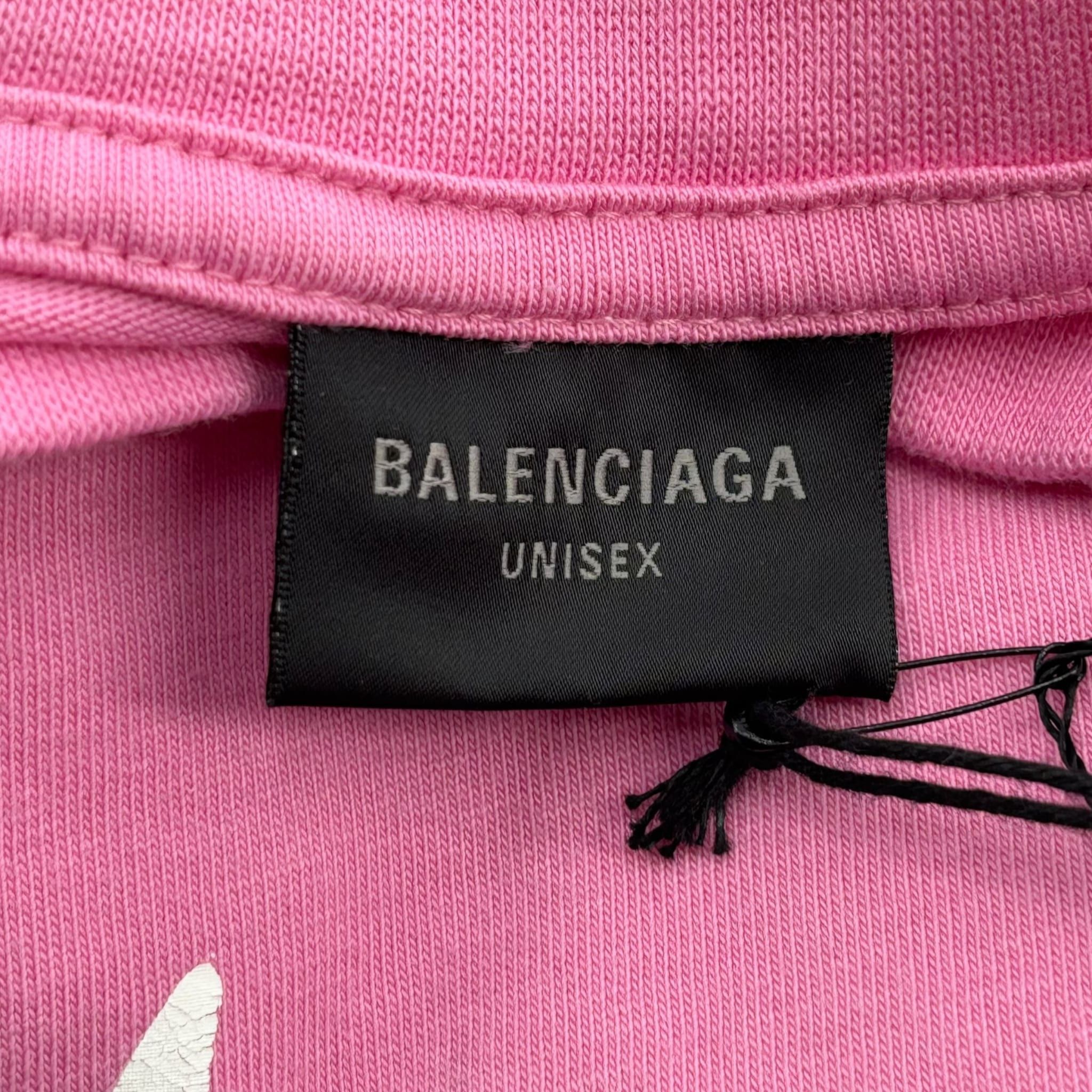 Balenciaga No Logo Printed Large Fit T-Shirt Pink Size US L / EU 52-54 / 3 - 3 Thumbnail