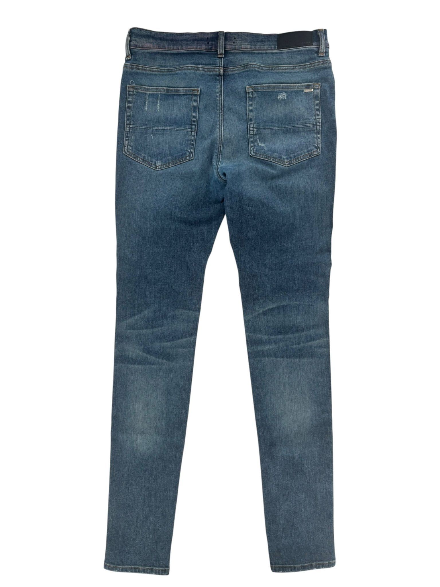 Amiri MX1 Leather Patch Jeans Blue/Black Size US 28 / EU 44 - 5 Thumbnail