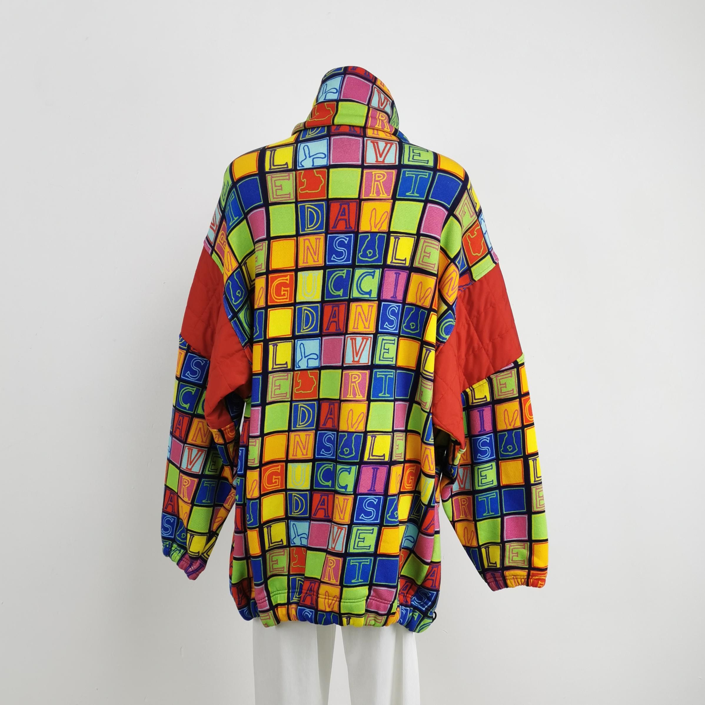 Gucci Gucci Multi Color Letter Print Quarter Zip Sweatshirt M Size US M / EU 48-50 / 2 - 2 Thumbnail