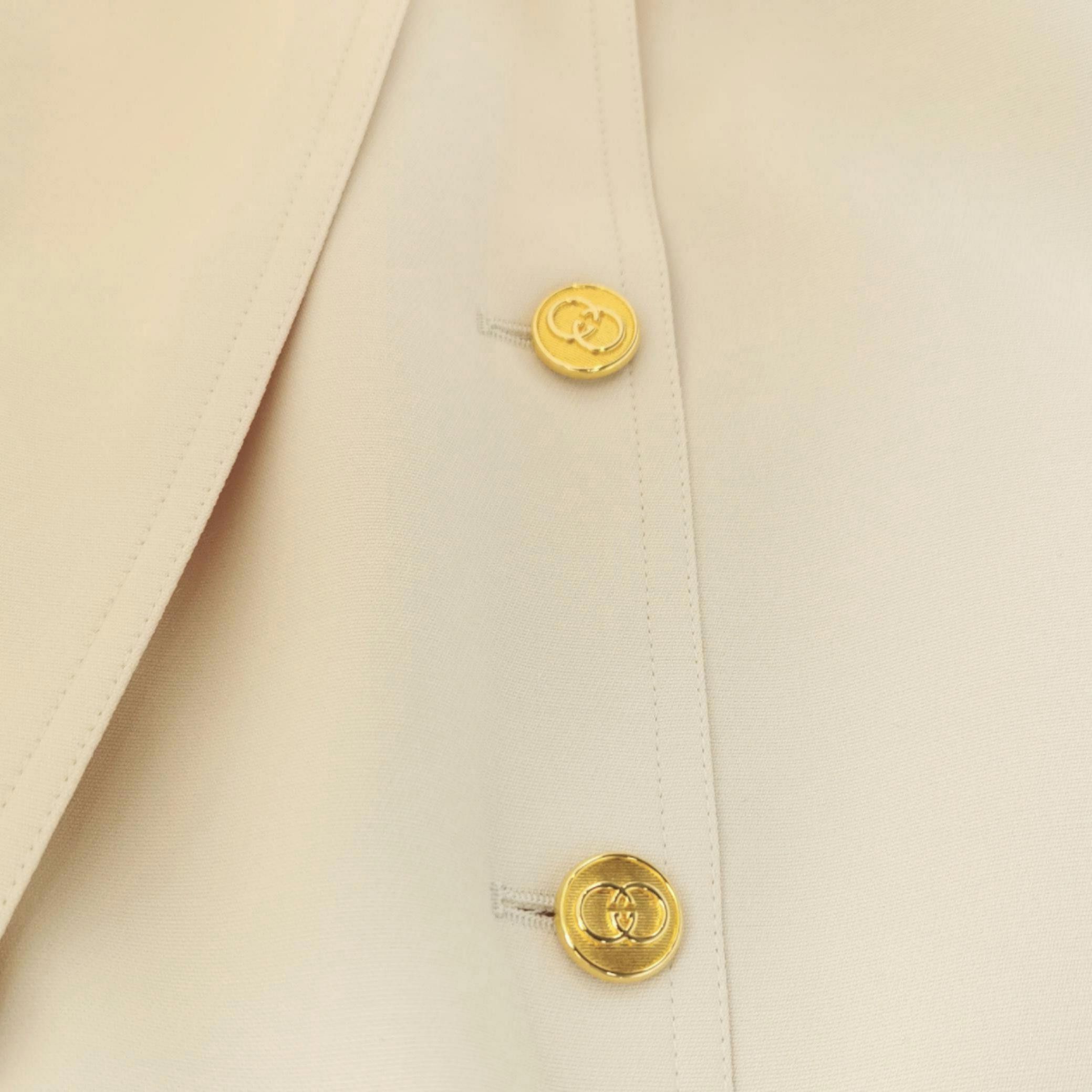 Gucci Gucci Beige Silk Wool Button-Front Midi Skirt Size 40 Size 27" / US 4 / IT 40 - 3 Thumbnail