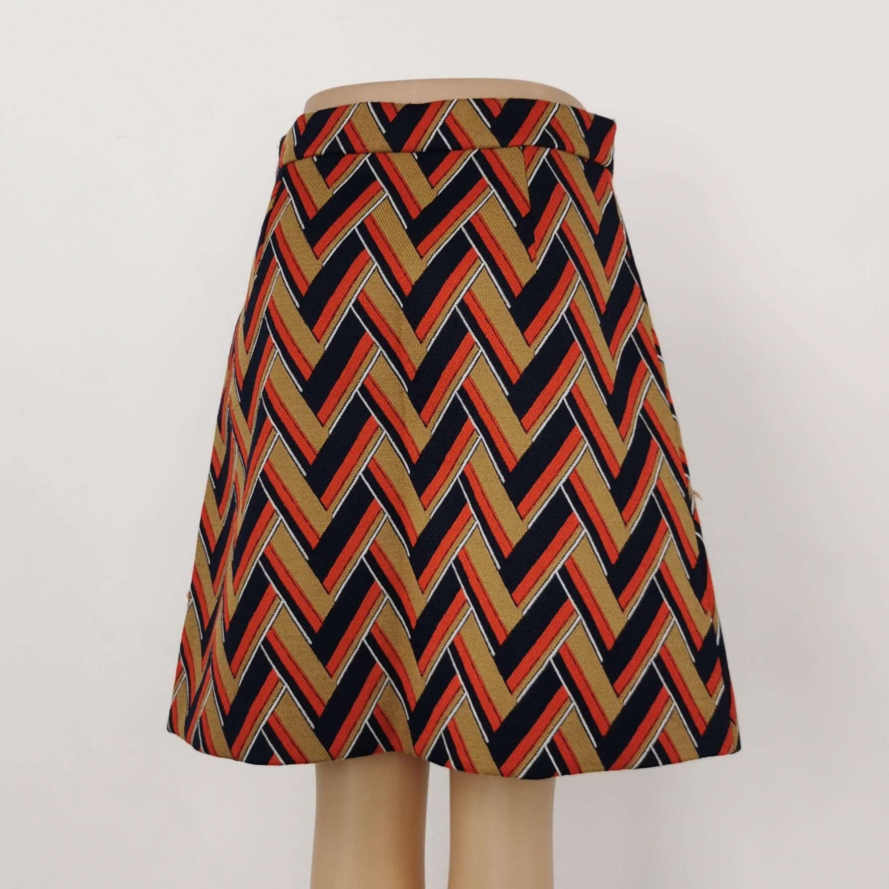 Gucci Gucci Chevron Wool Blend Skirt Size 40 Size 27" / US 4 / IT 40 - 2 Thumbnail