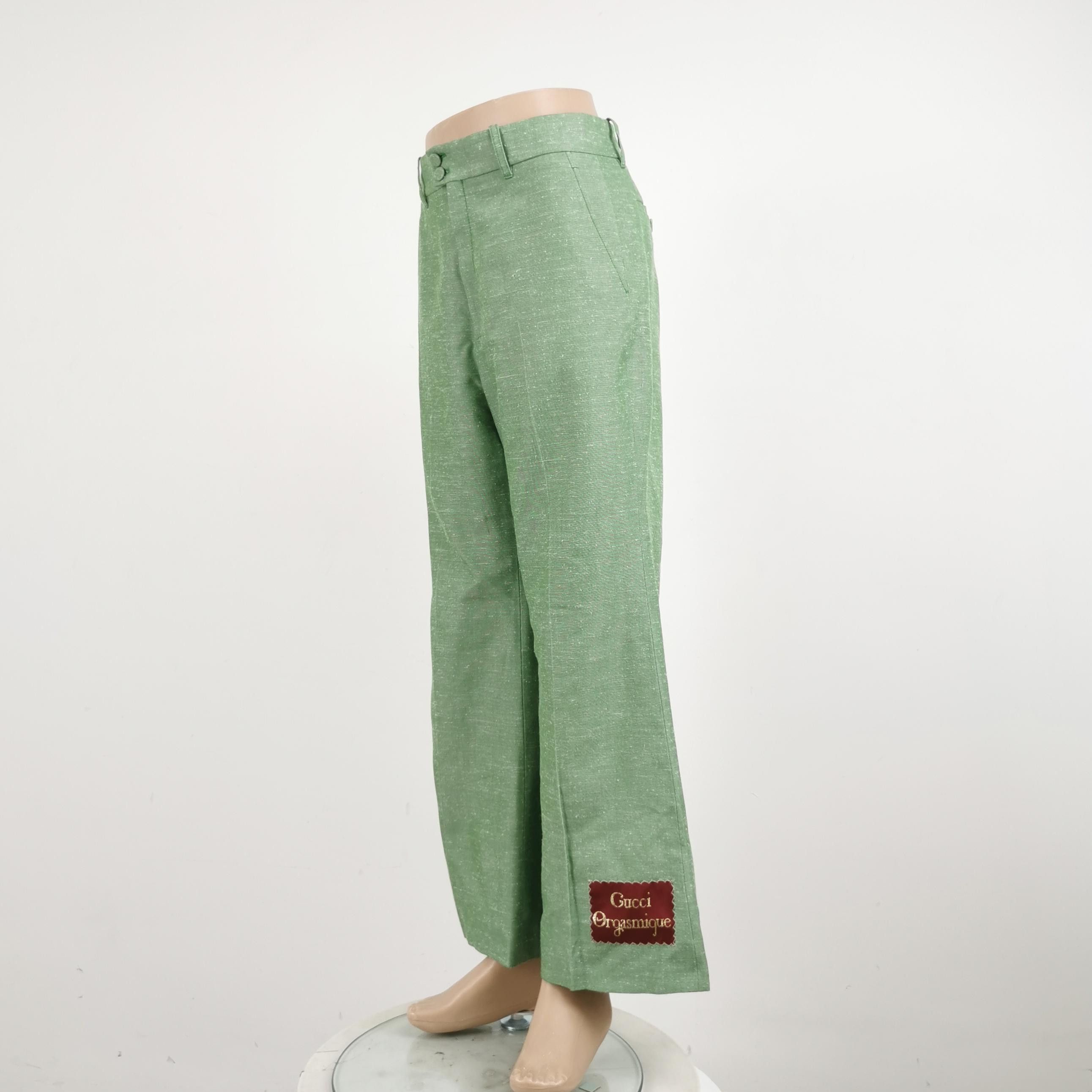 Gucci Gucci Orgasmique Green Patch Pants Size 40 Size 27" / US 4 / IT 40 - 2 Thumbnail