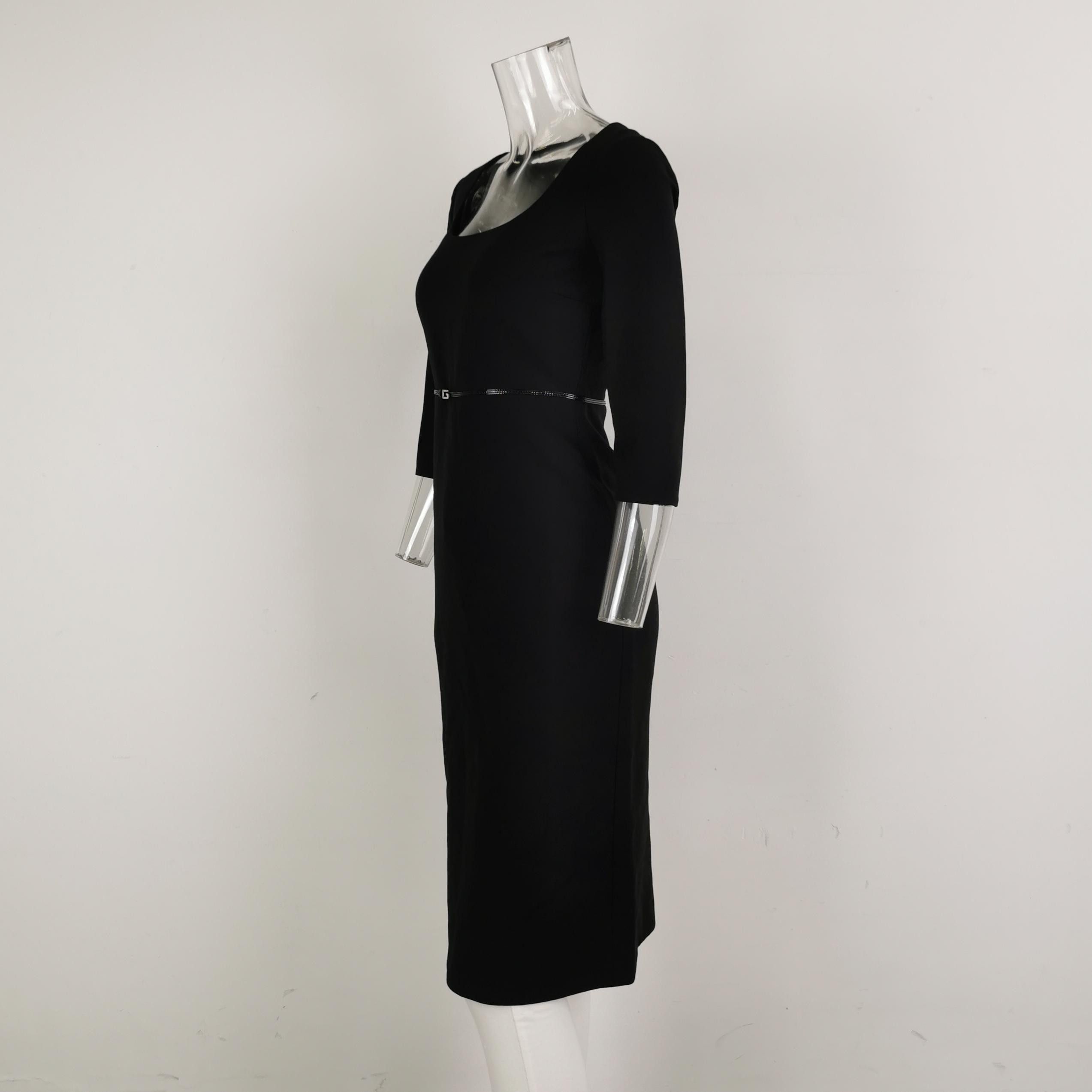 Gucci Gucci Black Silk-Wool Midi Dress Size 36 Size XS / US 0-2 / IT 36-38 - 2 Thumbnail