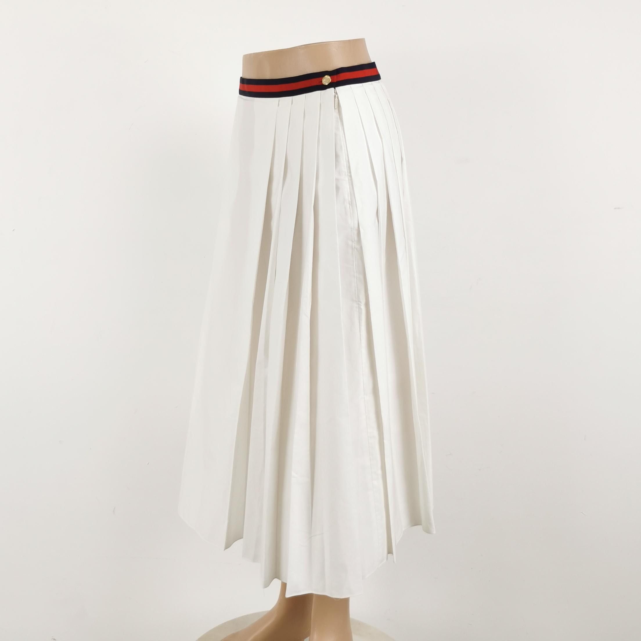 Gucci Gucci Striped Web Pleated Midi Skirt IT 42 Size 28" / US 6 / IT 42 - 2 Thumbnail