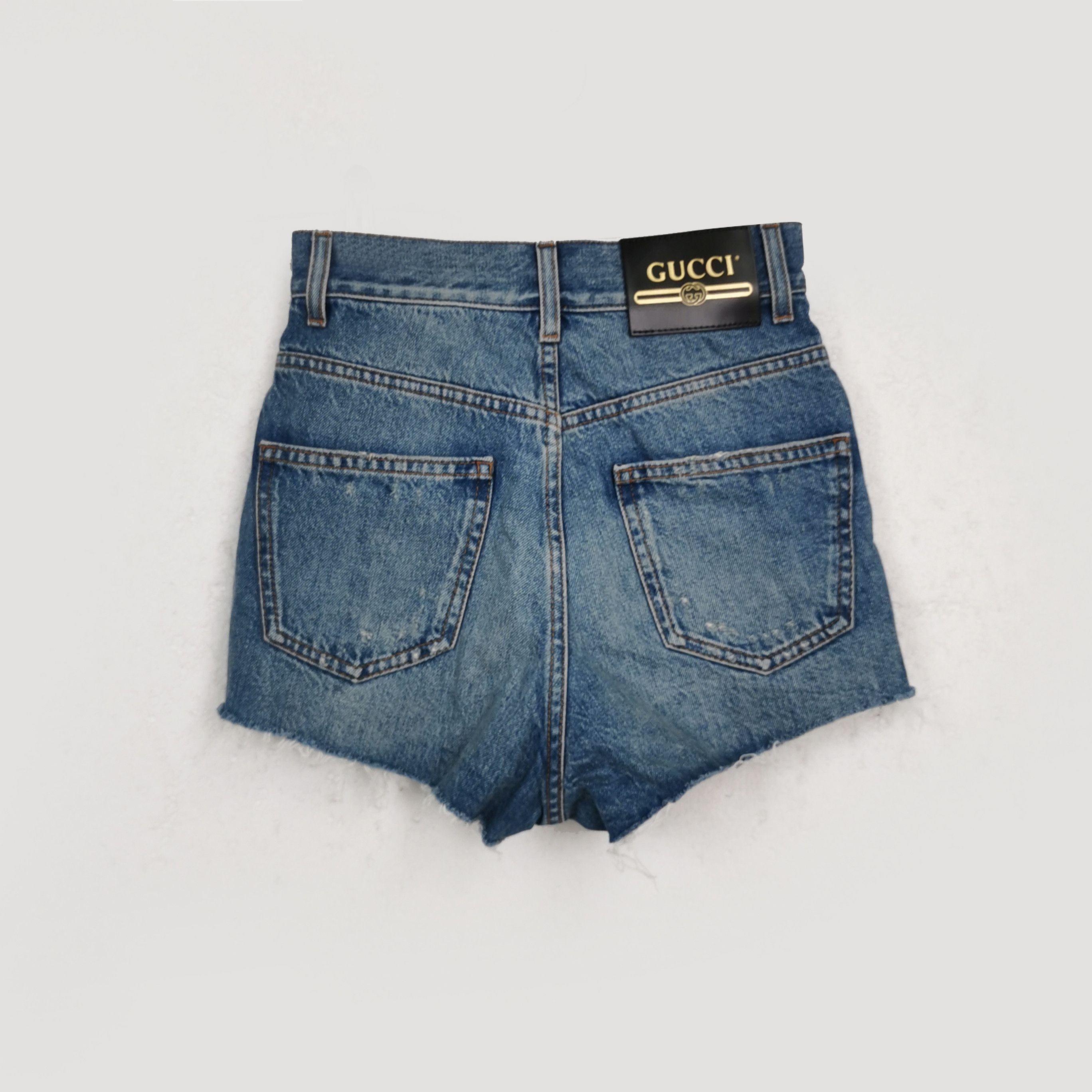Gucci Gucci Apple GG Logo Denim Shorts Size 23 Size 25" / US 0 / IT 36 - 2 Thumbnail