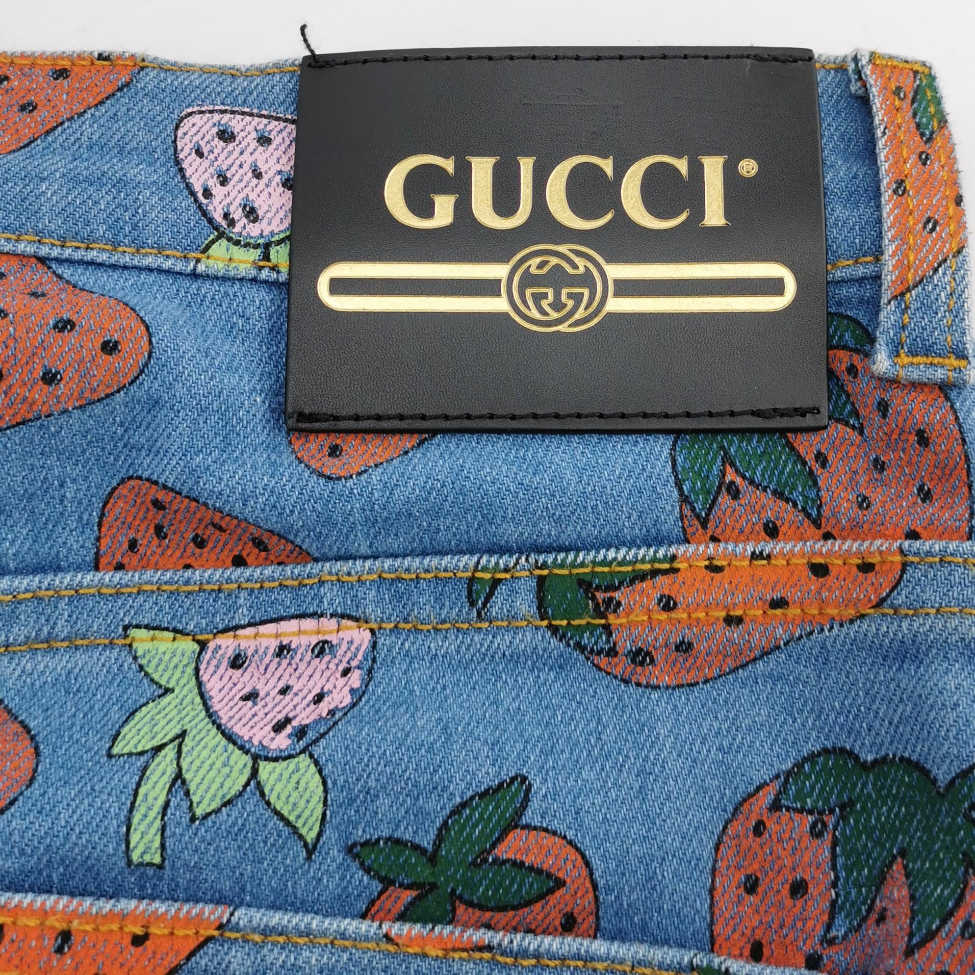 Gucci Gucci Strawberry Print Jeans 28 Size 28" / US 6 / IT 42 - 3 Thumbnail