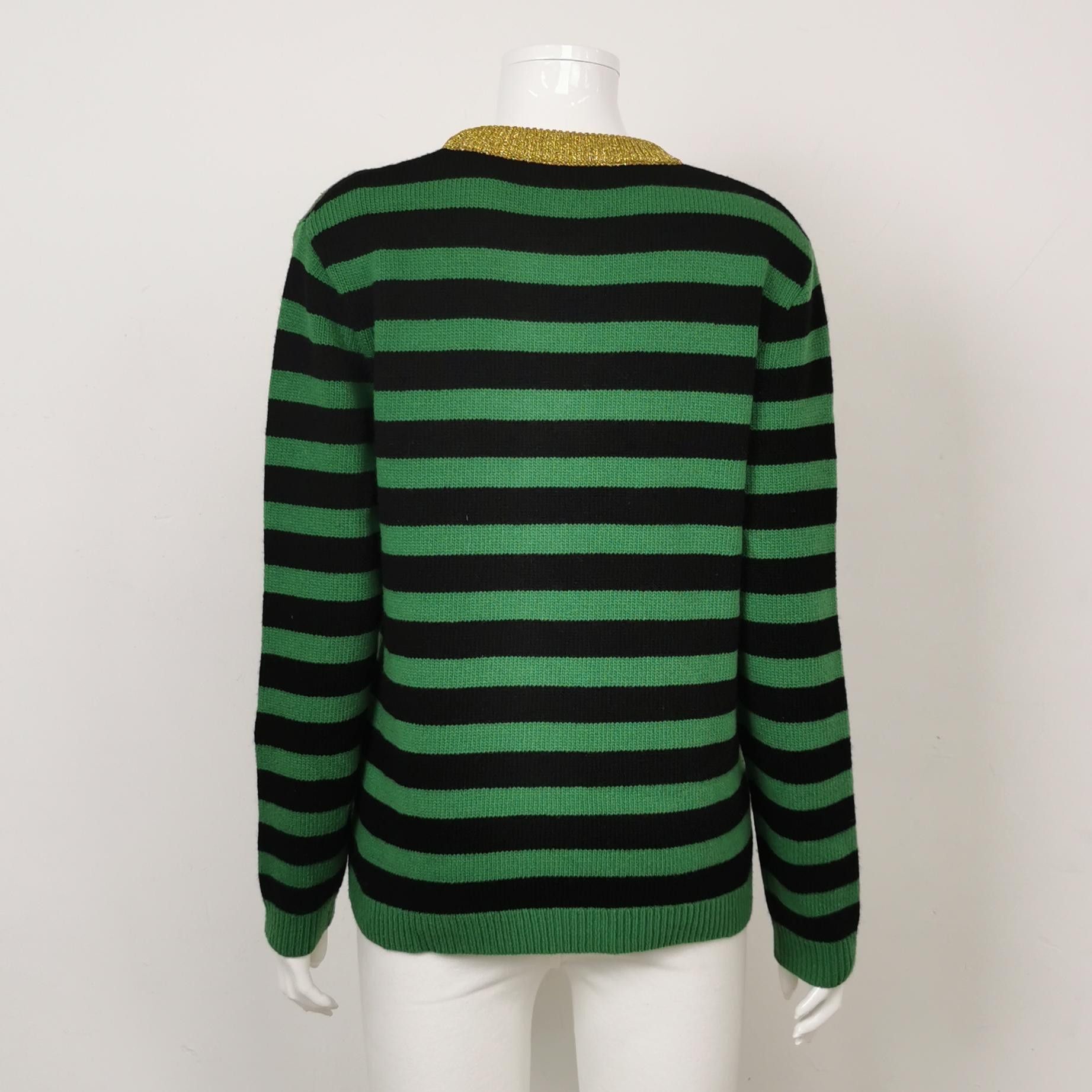 Gucci Gucci Cat Motif Striped Sweater Size XS Size US XS / EU 42 / 0 - 2 Thumbnail