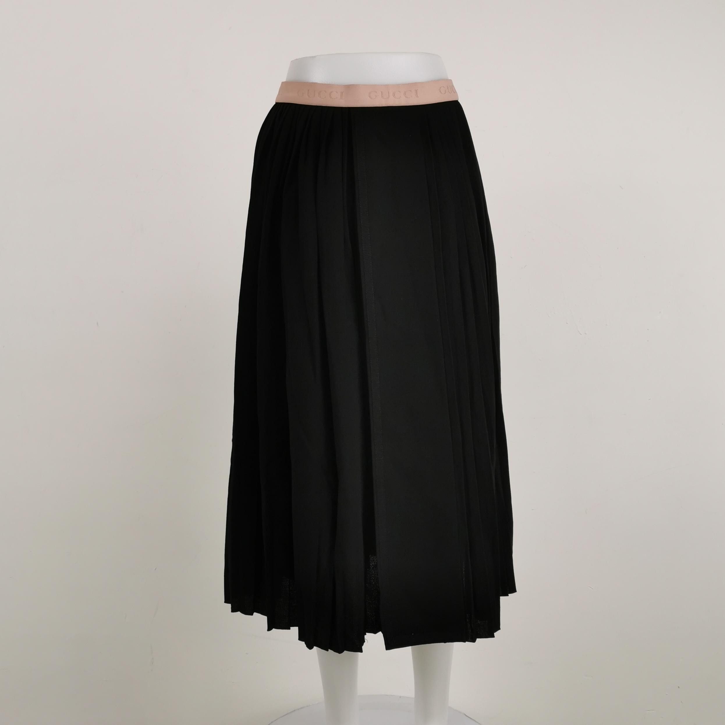 Gucci Gucci Logo Waistband Pleated Midi Skirt Size 40 Size 27" / US 4 / IT 40 - 2 Thumbnail