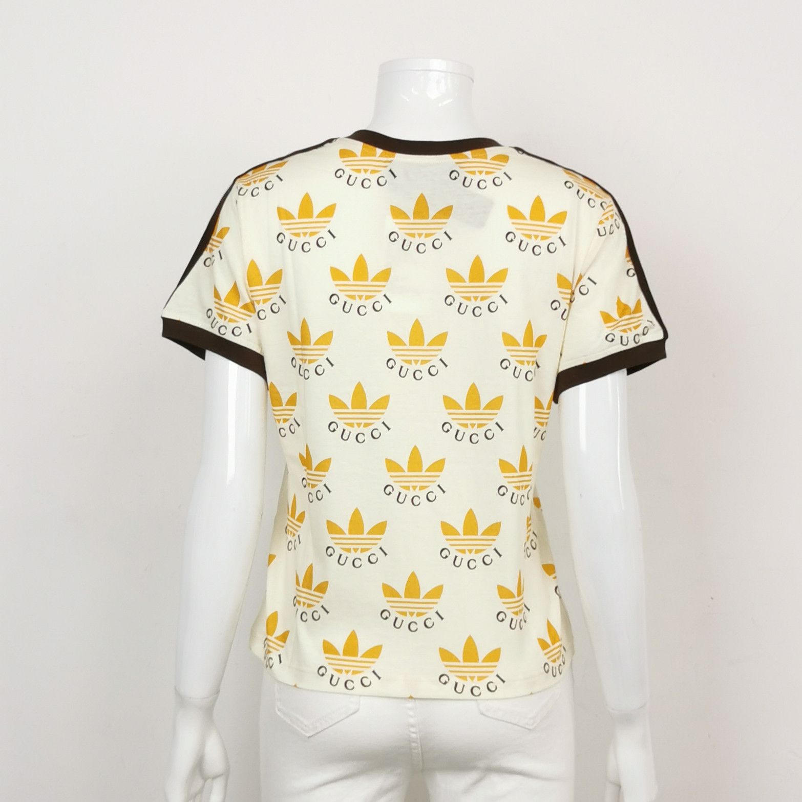 Gucci Gucci x Adidas Trefoil Logo V-Neck T-Shirt Size S Size S / US 4 / IT 40 - 2 Thumbnail