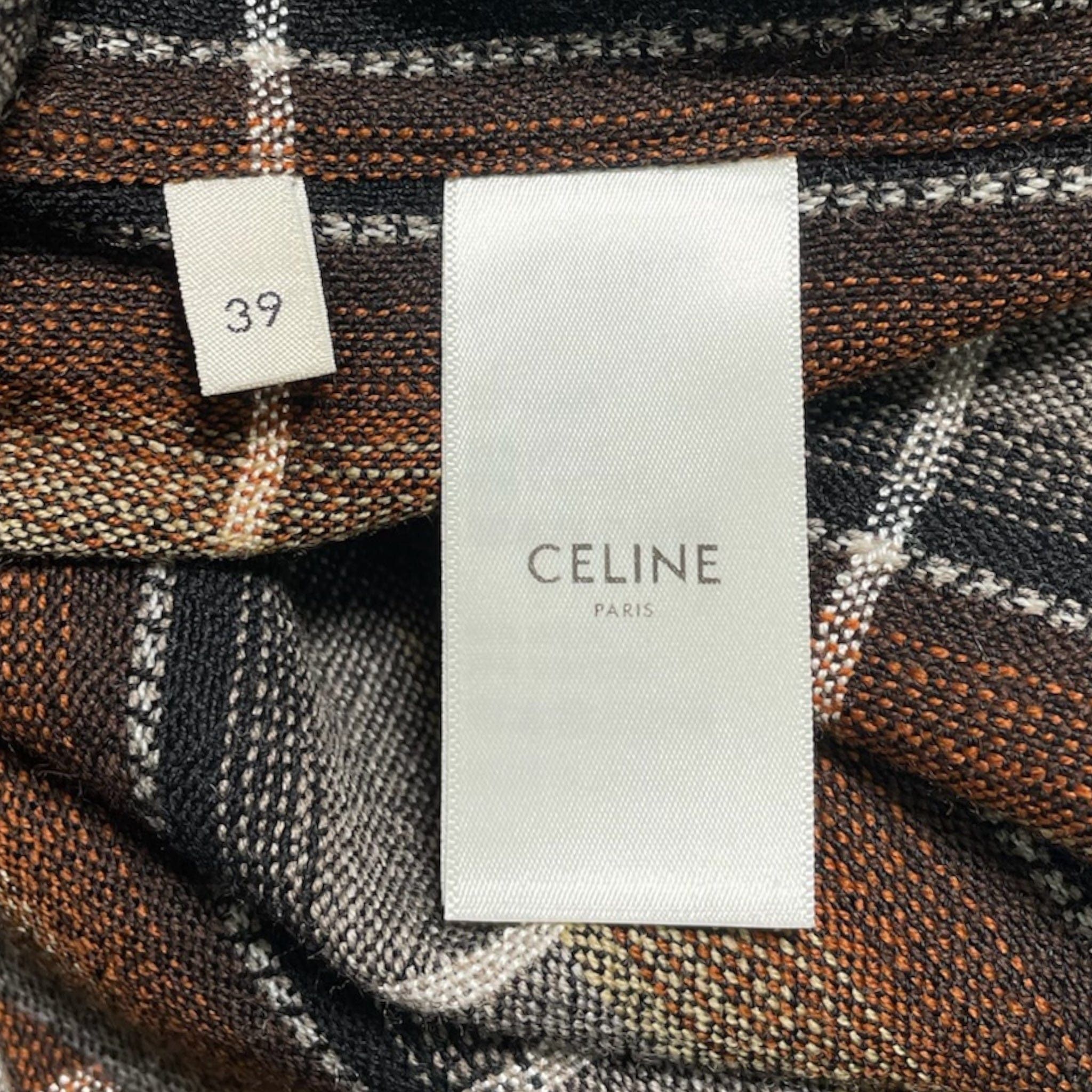 Celine Checked Flannel Button Down Shirt Brown Size US L / EU 52-54 / 3 - 5 Thumbnail