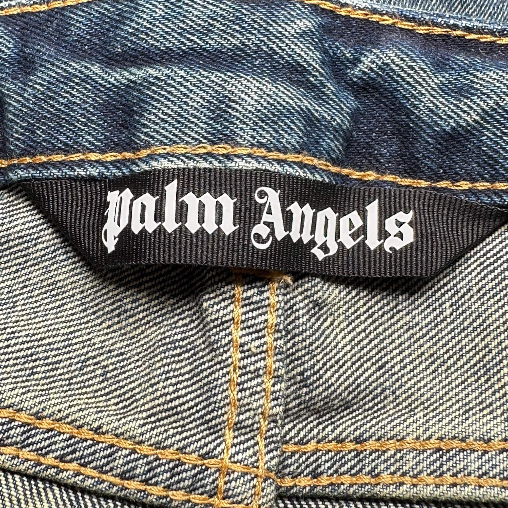 Palm Angels Logo Patches Jeans Blue Golden Brown Size US 30 / EU 46 - 5 Thumbnail