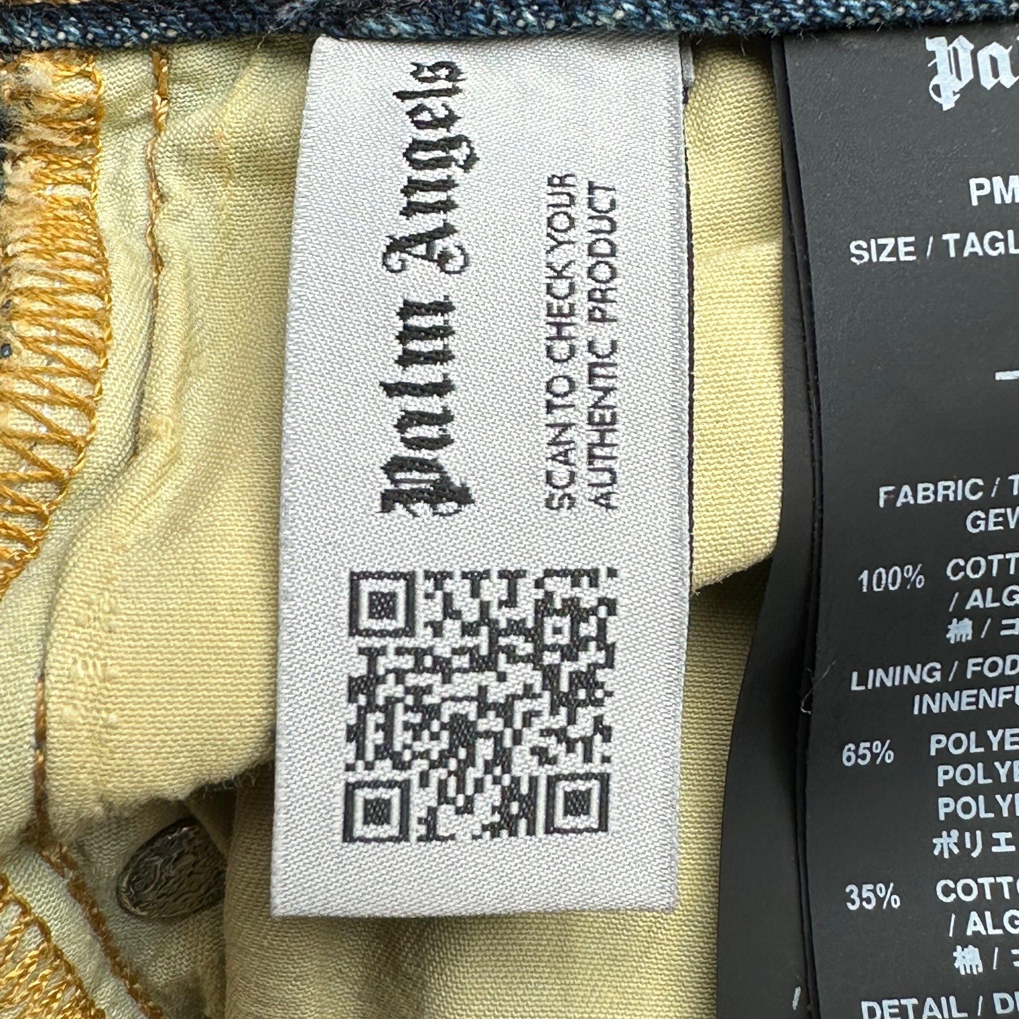 Palm Angels Logo Patches Jeans Blue Golden Brown Size US 30 / EU 46 - 7 Thumbnail