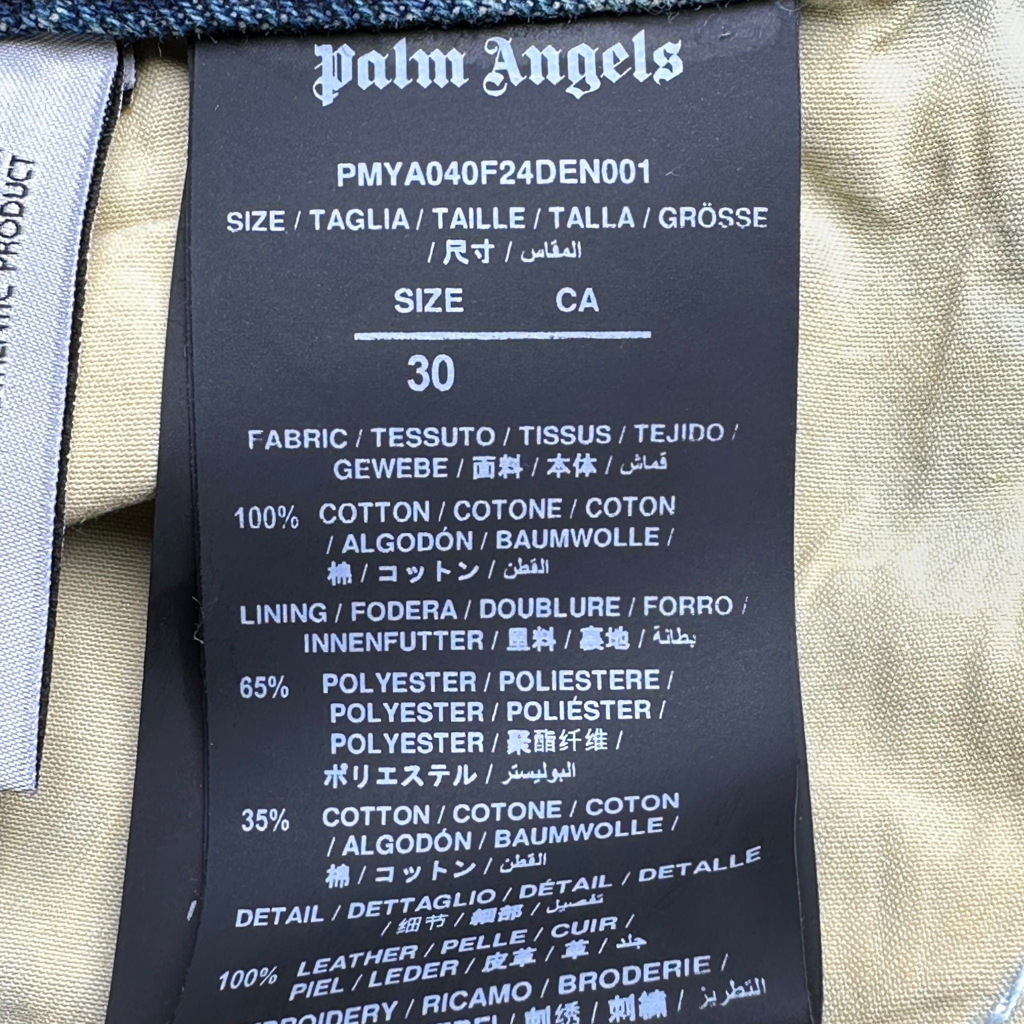 Palm Angels Logo Patches Jeans Blue Golden Brown Size US 30 / EU 46 - 6 Thumbnail